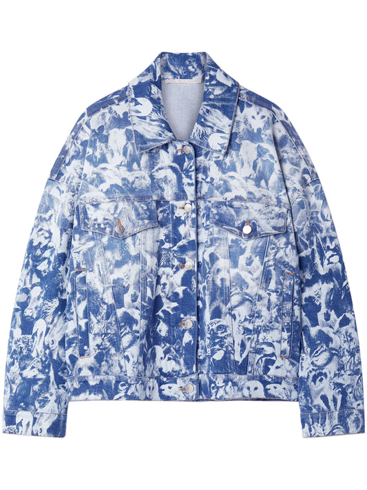 Animal Forest-print denim jacket