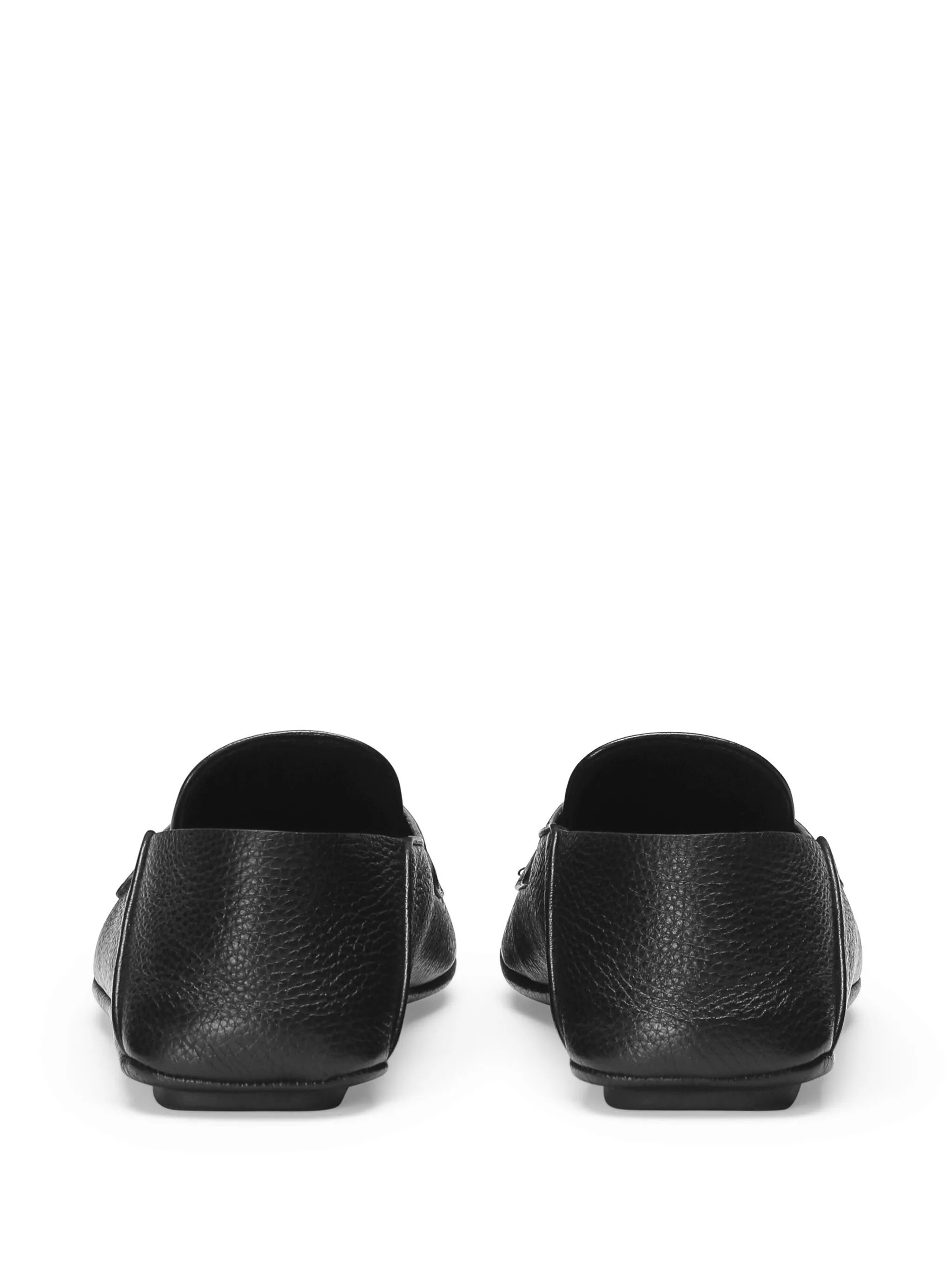 logo-appliqué leather loafers