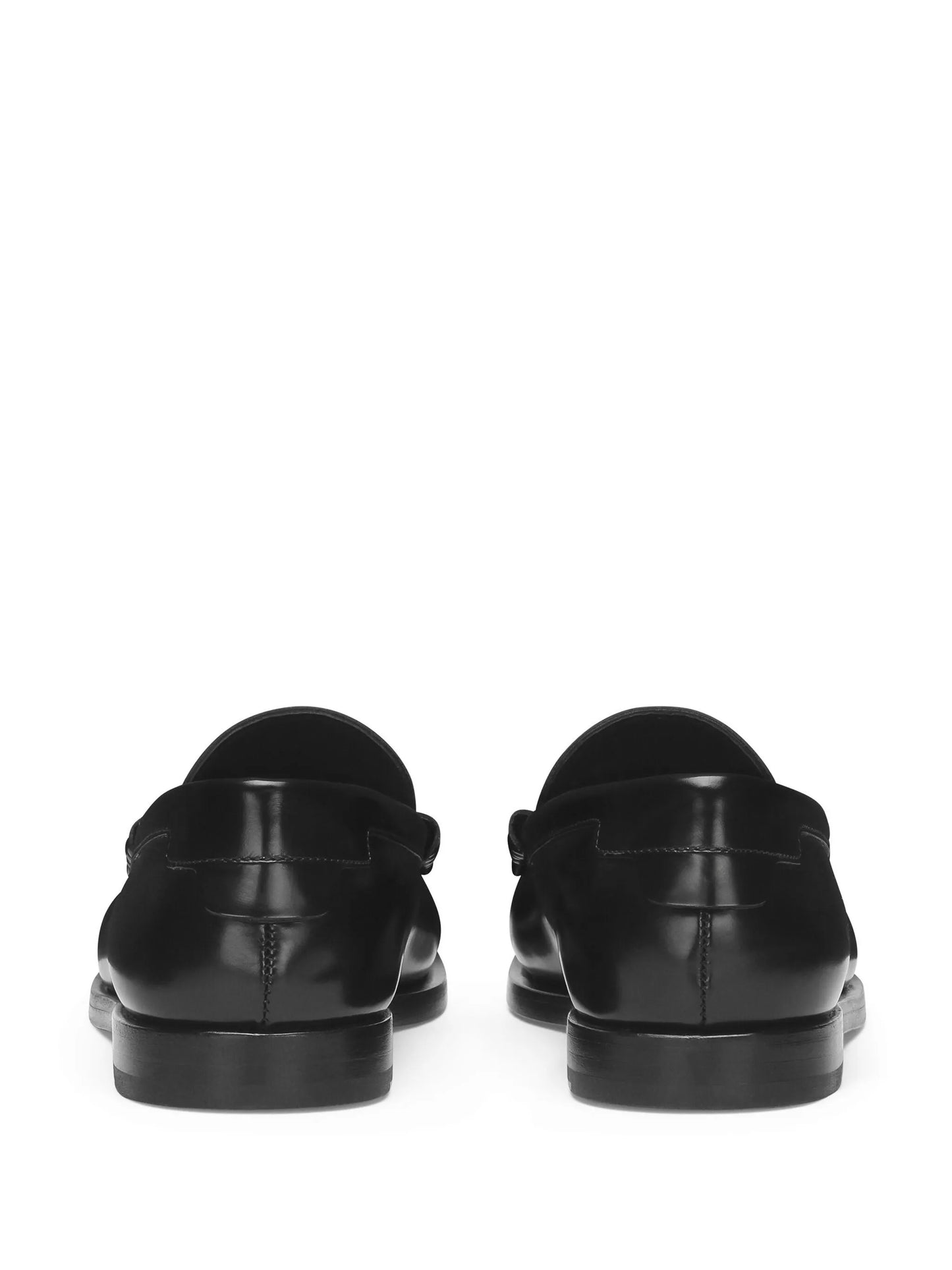 logo-plaque leather loafers
