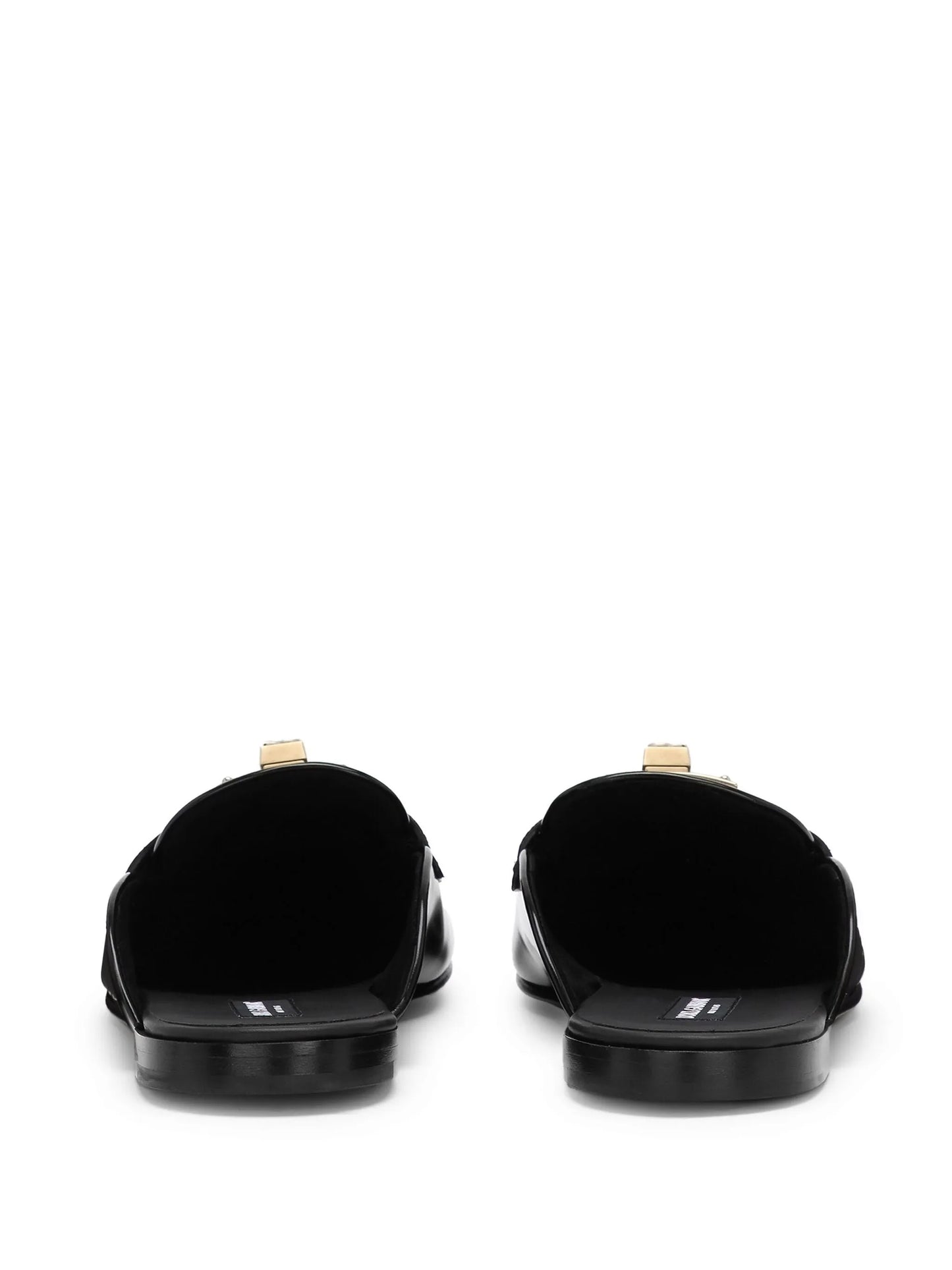 logo-plaque leather slippers