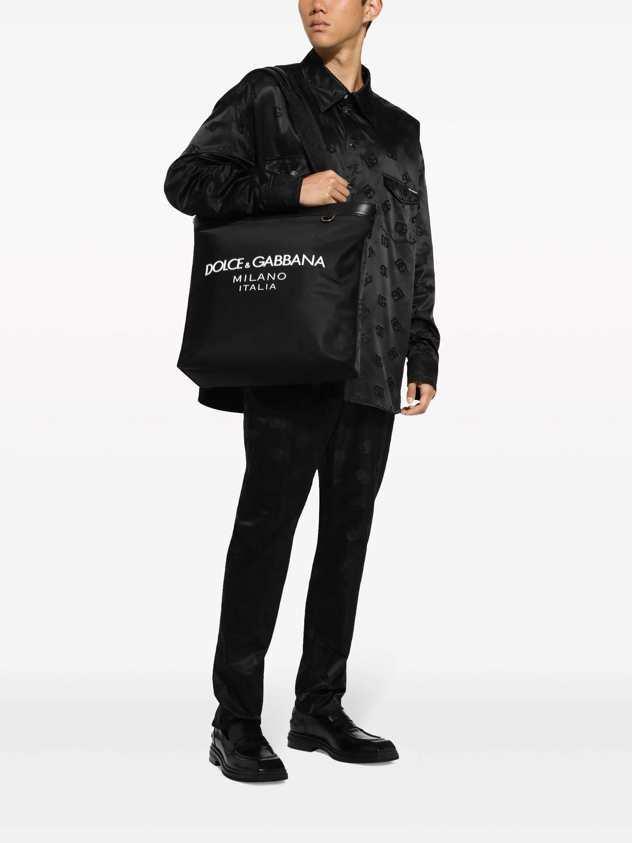 Shopping logo-print tote bag