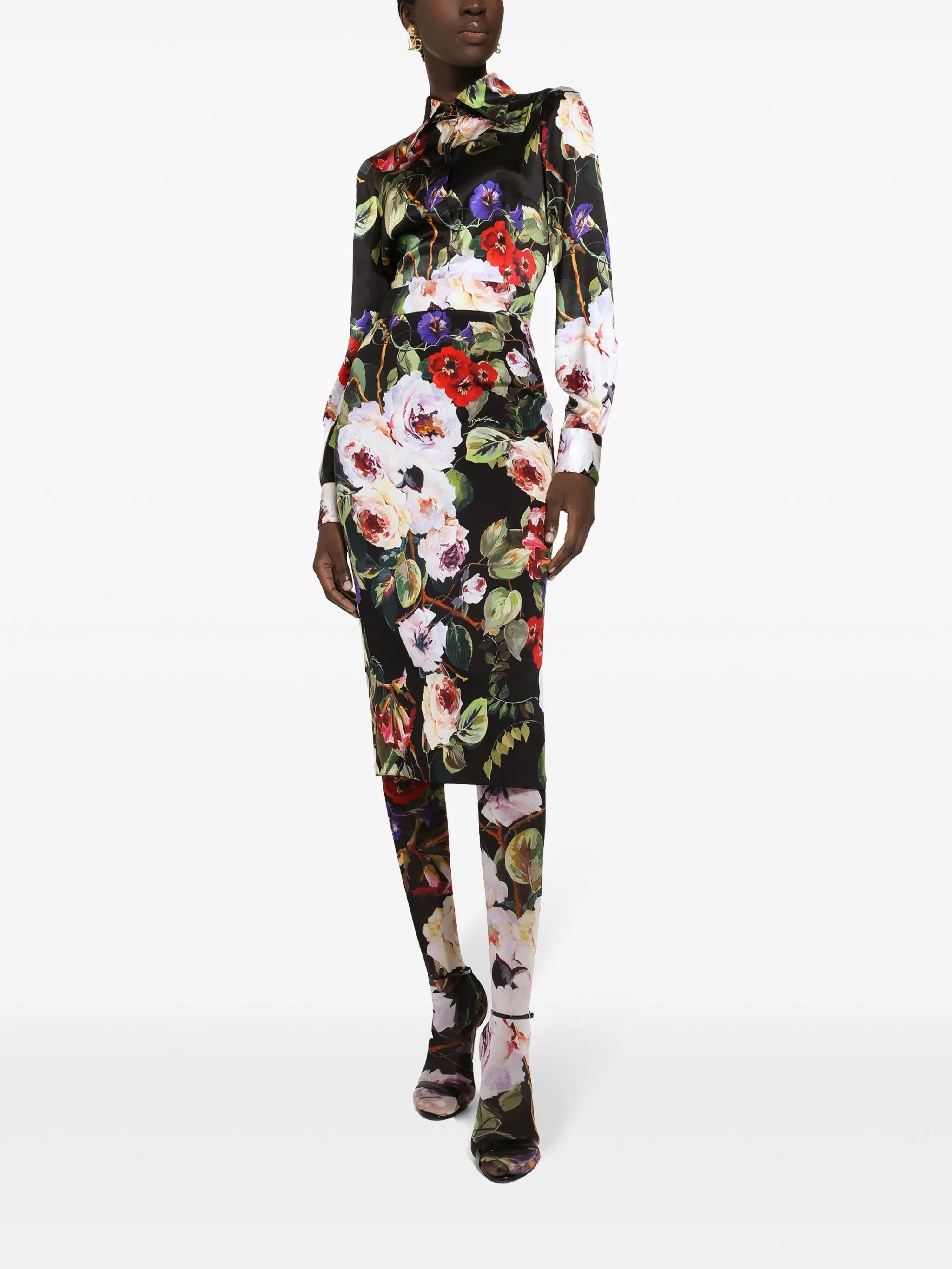 floral-print long-sleeve shirt