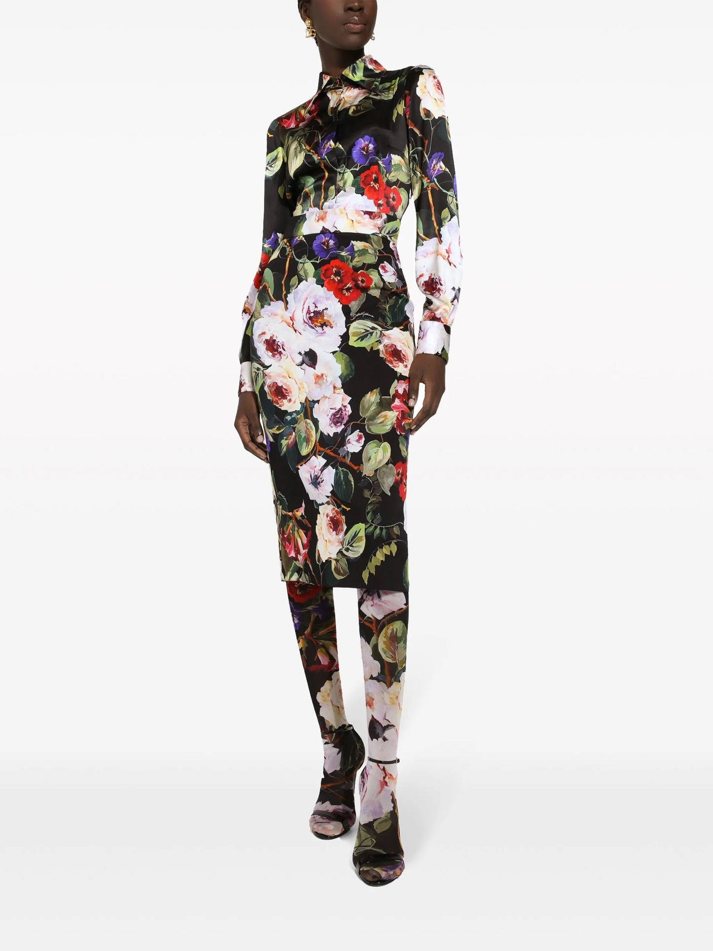 floral-print long-sleeve shirt