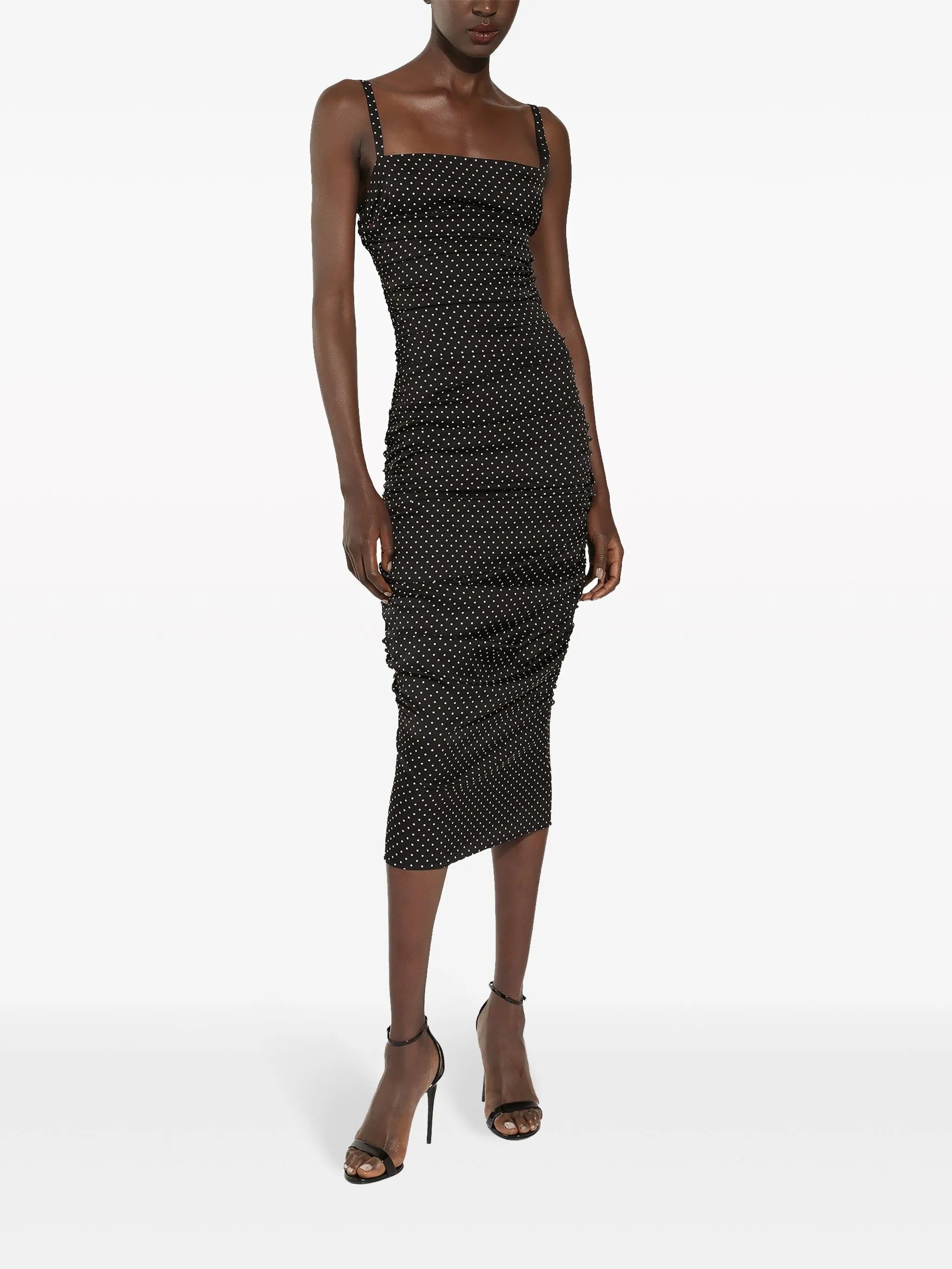 polka dot-print midi dress