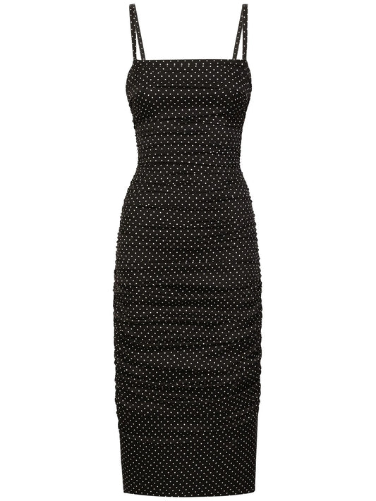 polka dot-print midi dress