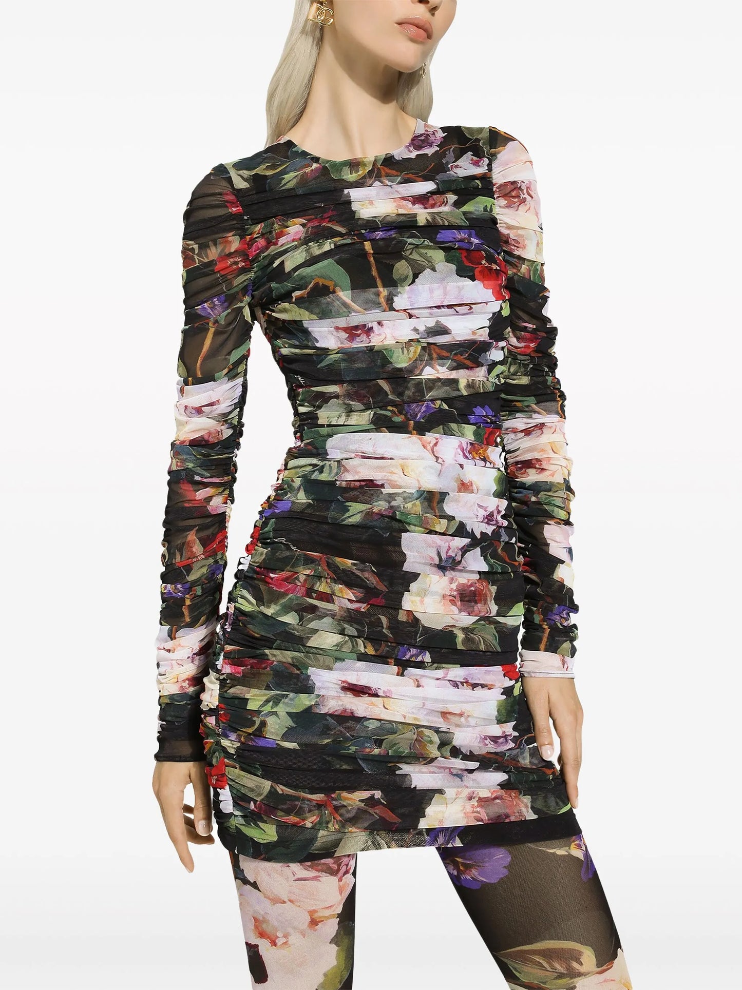 floral-print short dress