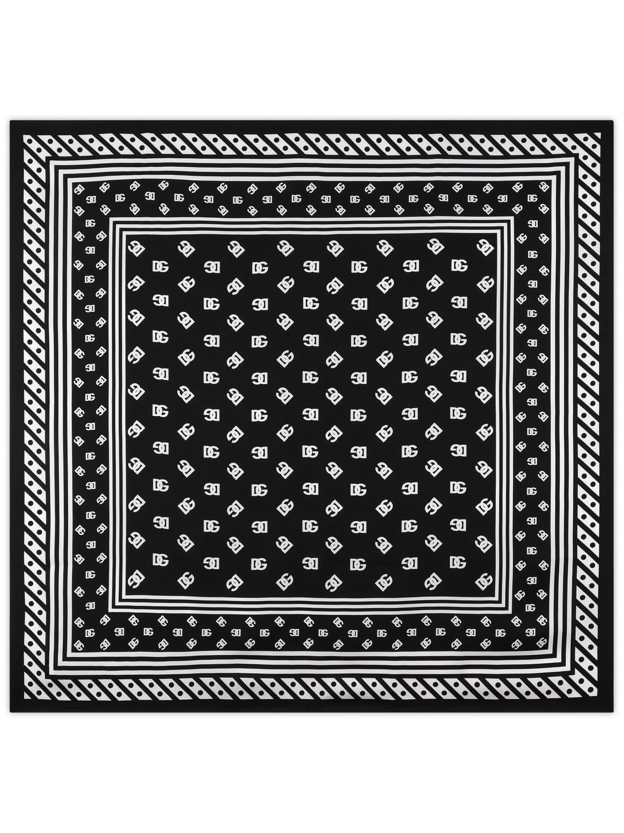 logo-print silk scarf