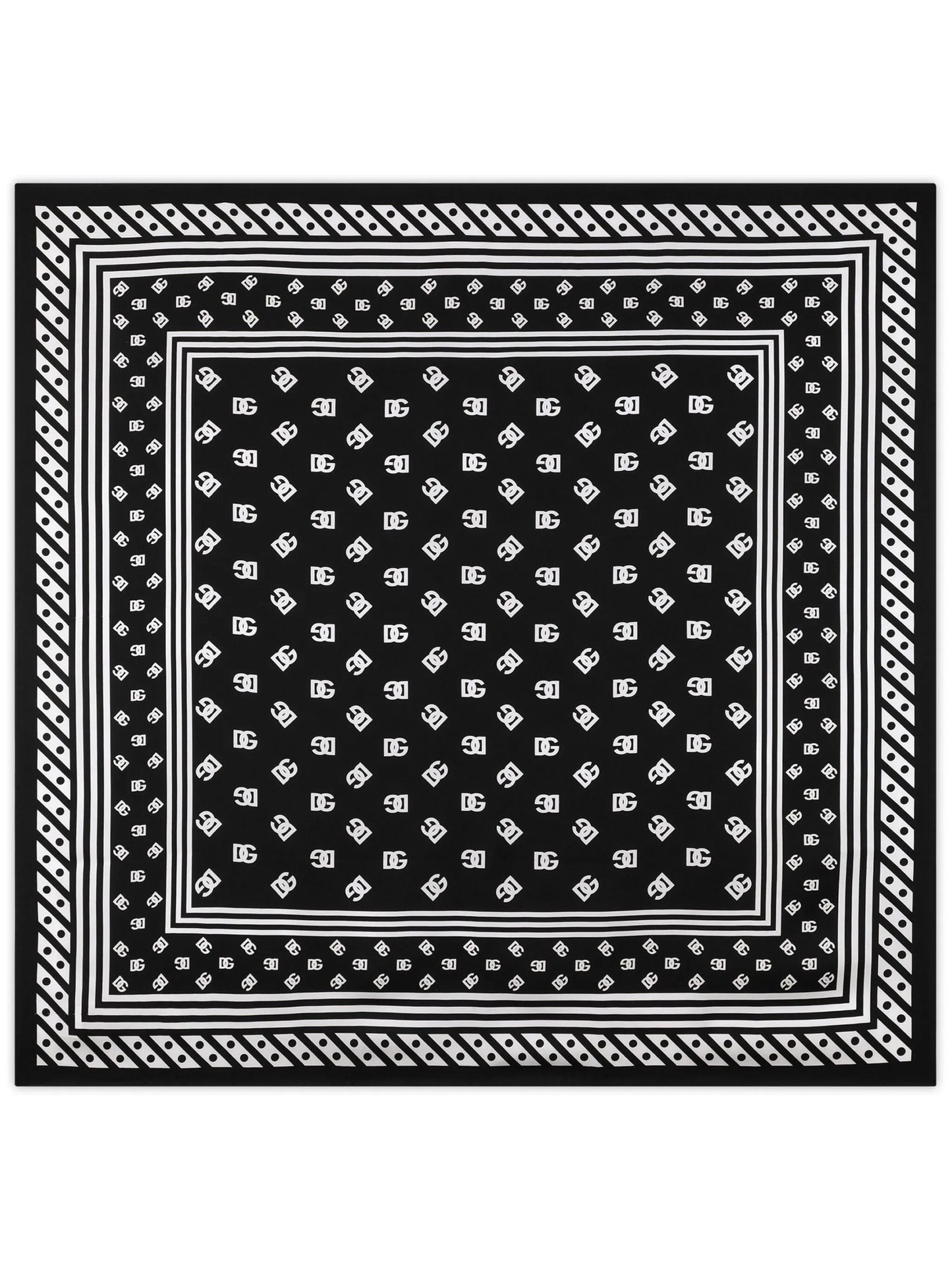 logo-print silk scarf
