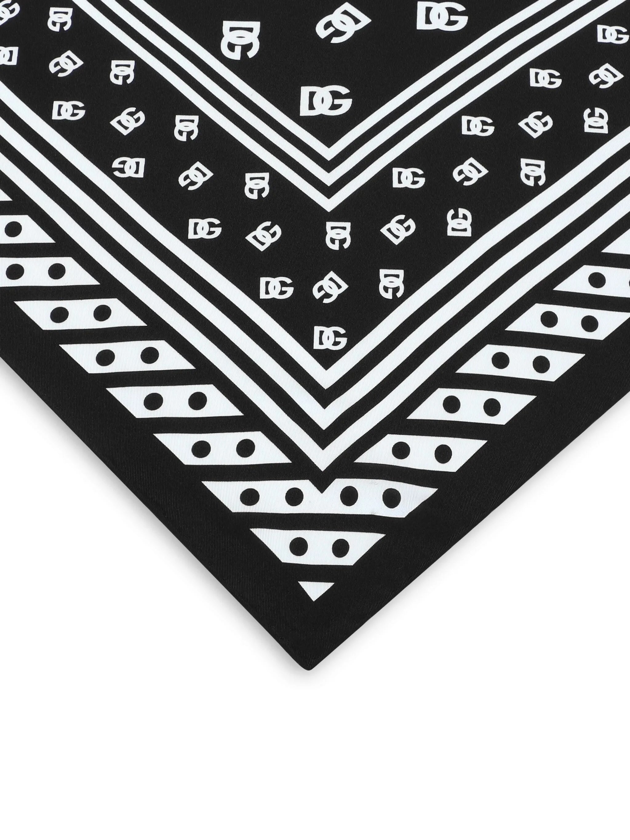 logo-print silk scarf