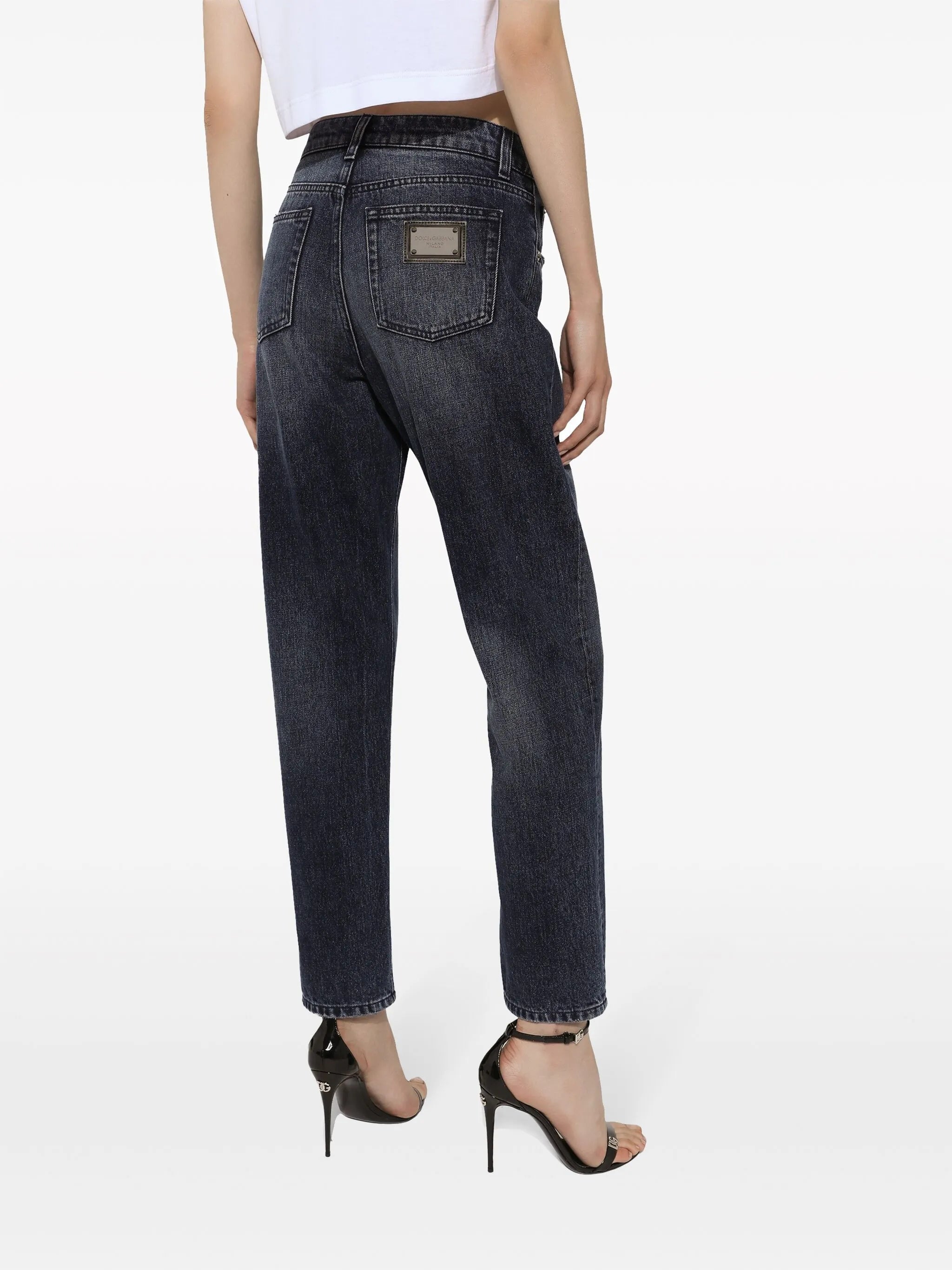 mid-rise boyfriend jeans