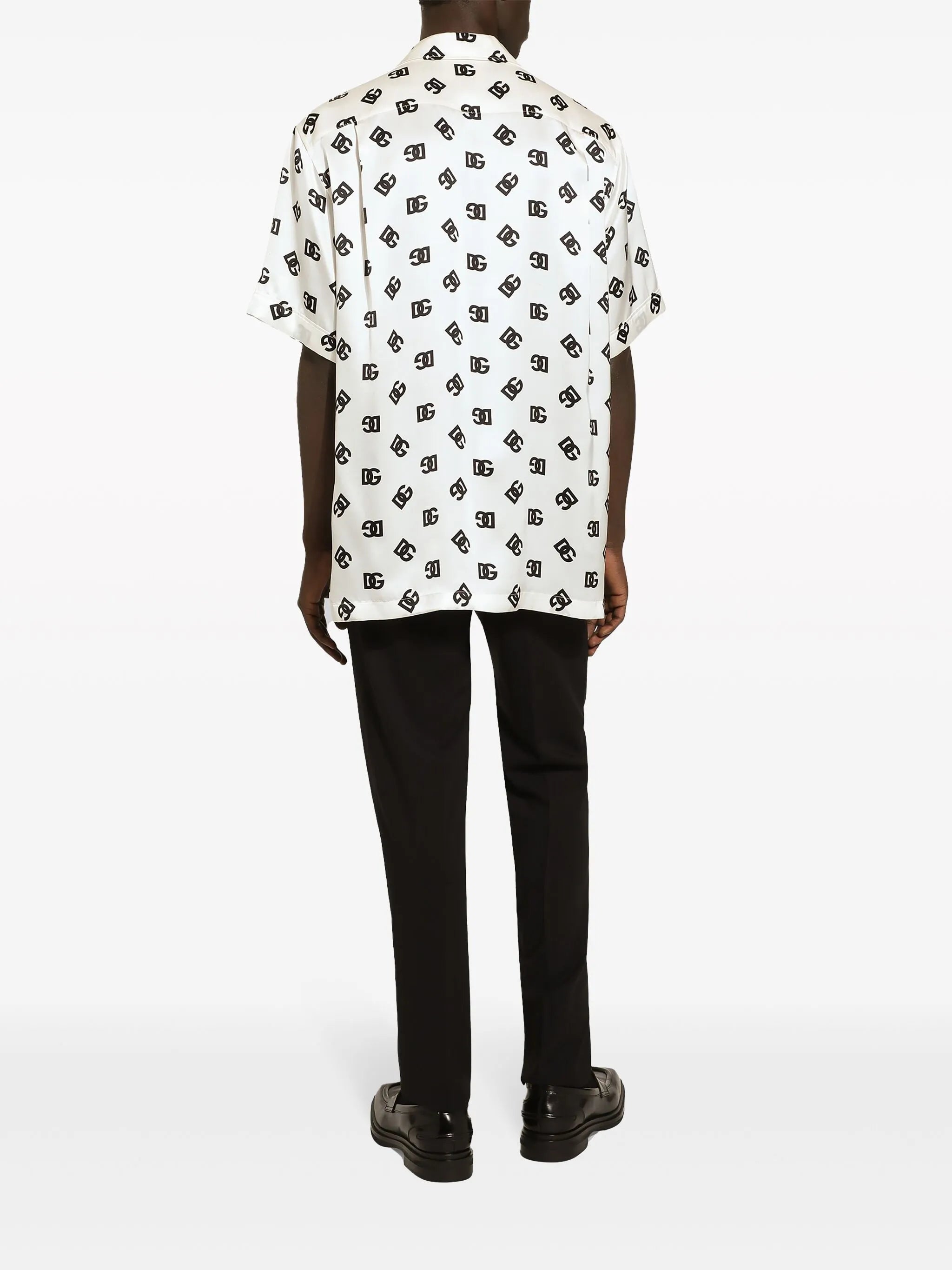 DG logo-print silk shirt