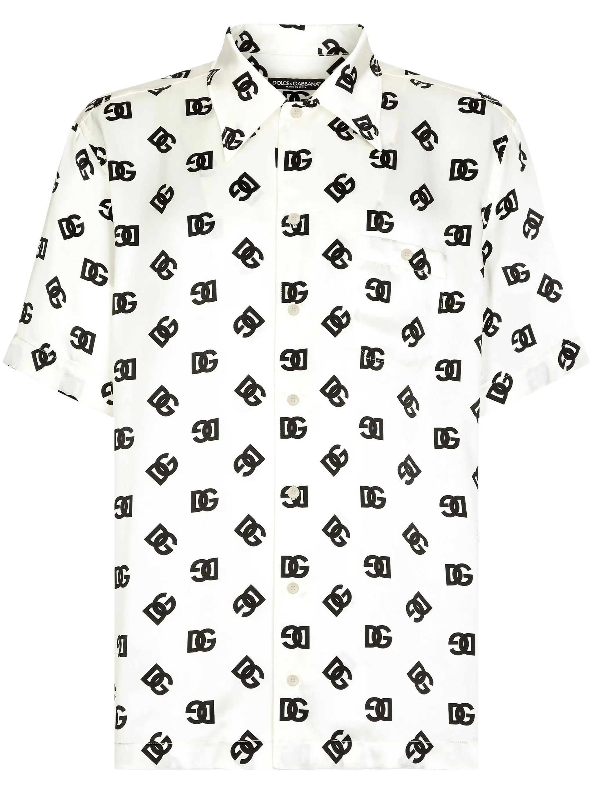 DG logo-print silk shirt