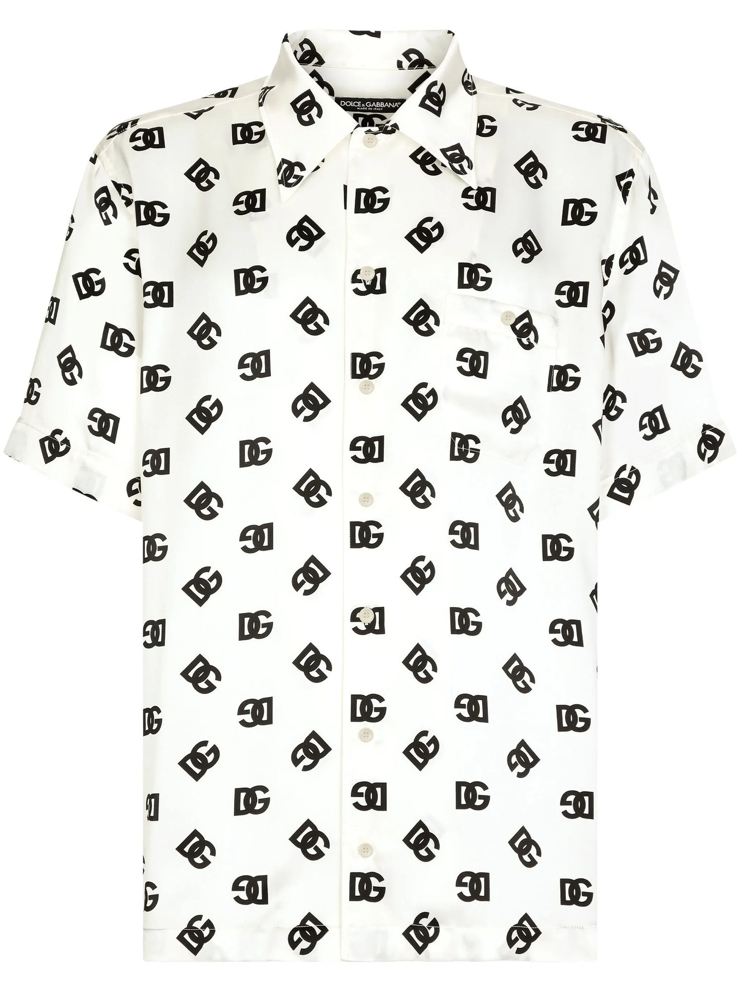 DG logo-print silk shirt