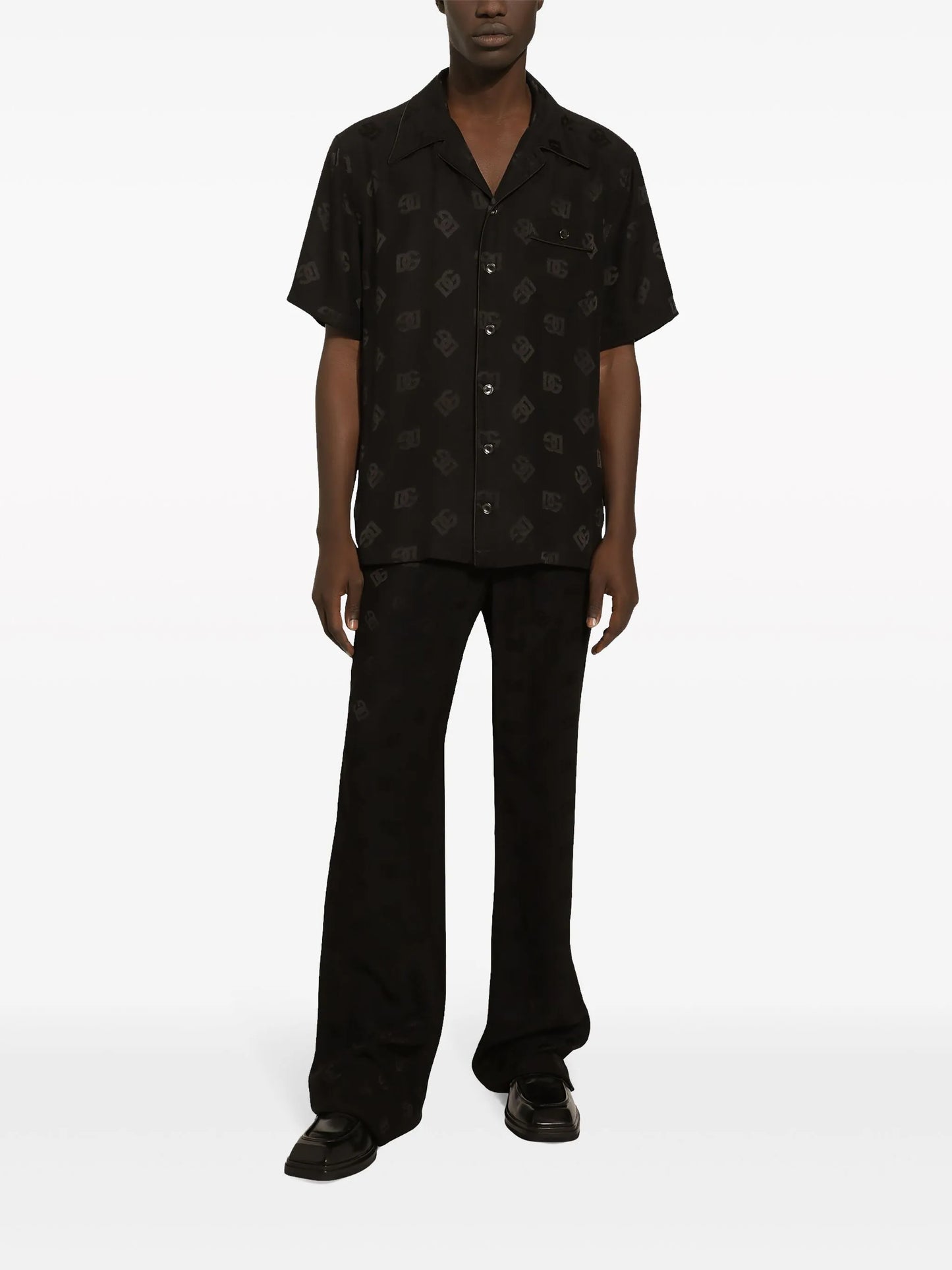 DG monogram-jacquard silk shirt