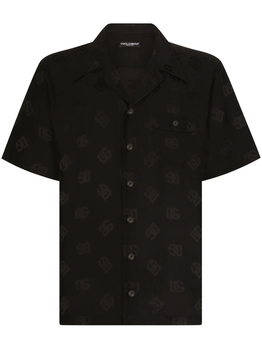 DG monogram-jacquard silk shirt