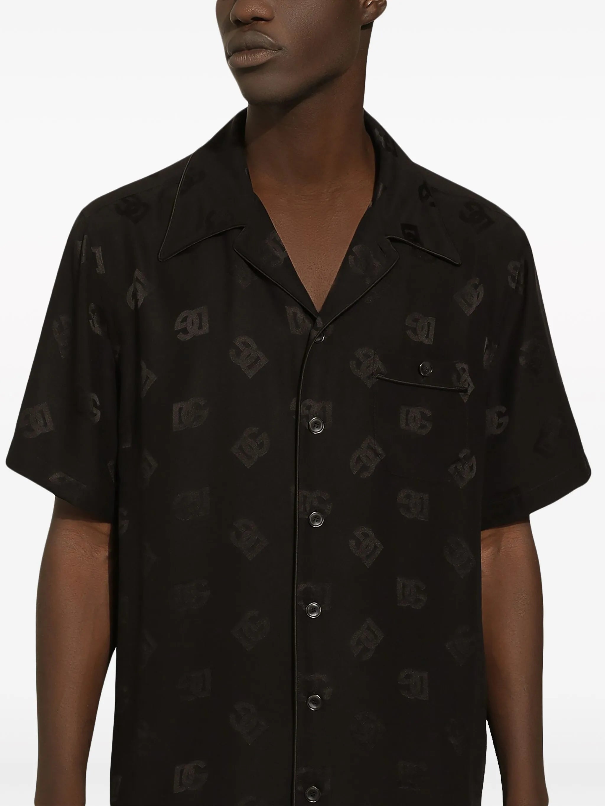 DG monogram-jacquard silk shirt