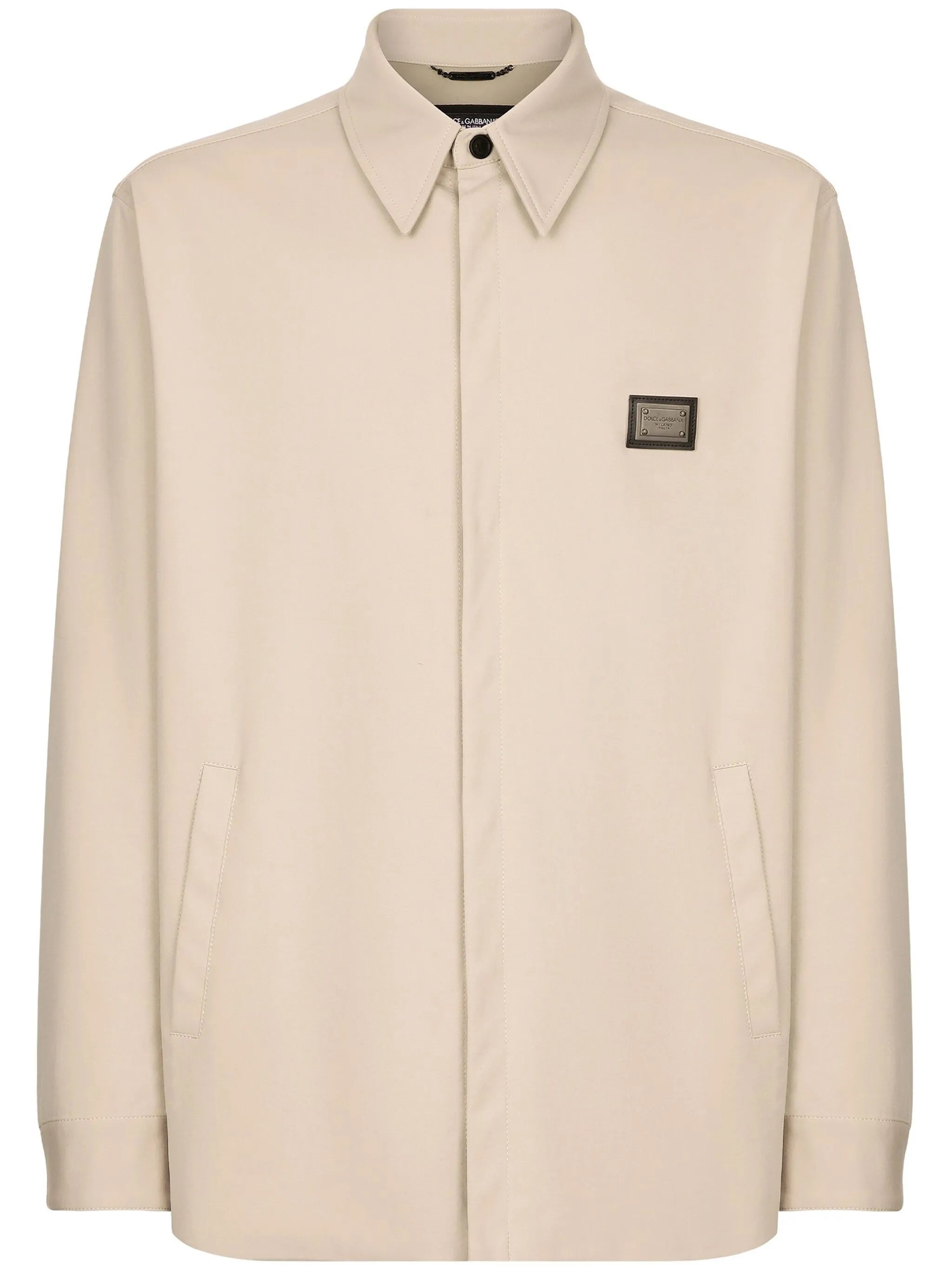 logo-appliqué shirt jacket