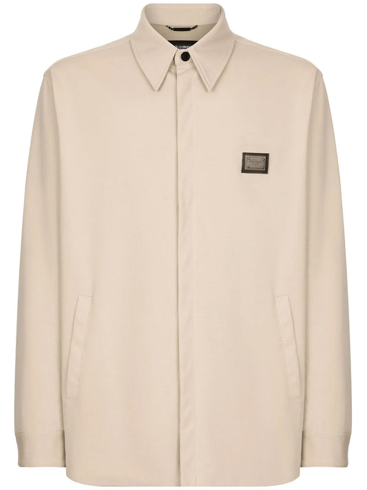 logo-appliqué shirt jacket