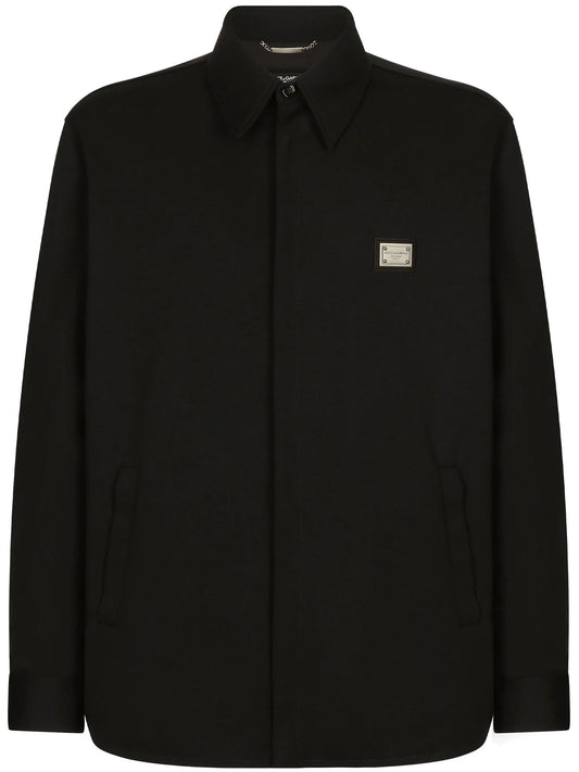 logo-plaque shirt jacket
