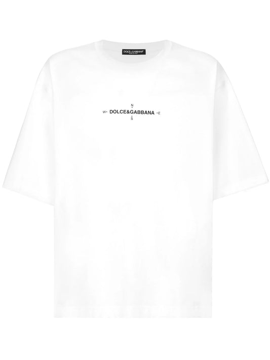 Marina-print cotton T-shirt