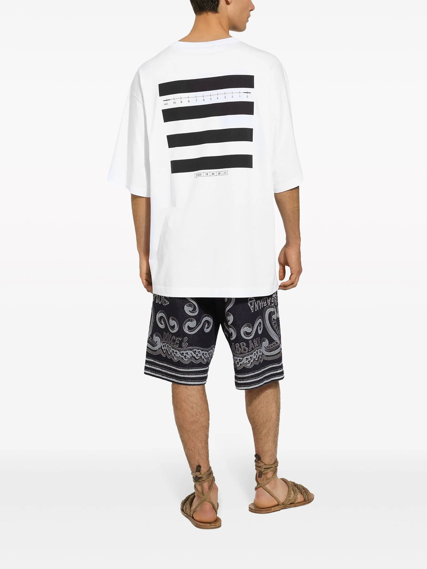 Marina-print cotton T-shirt