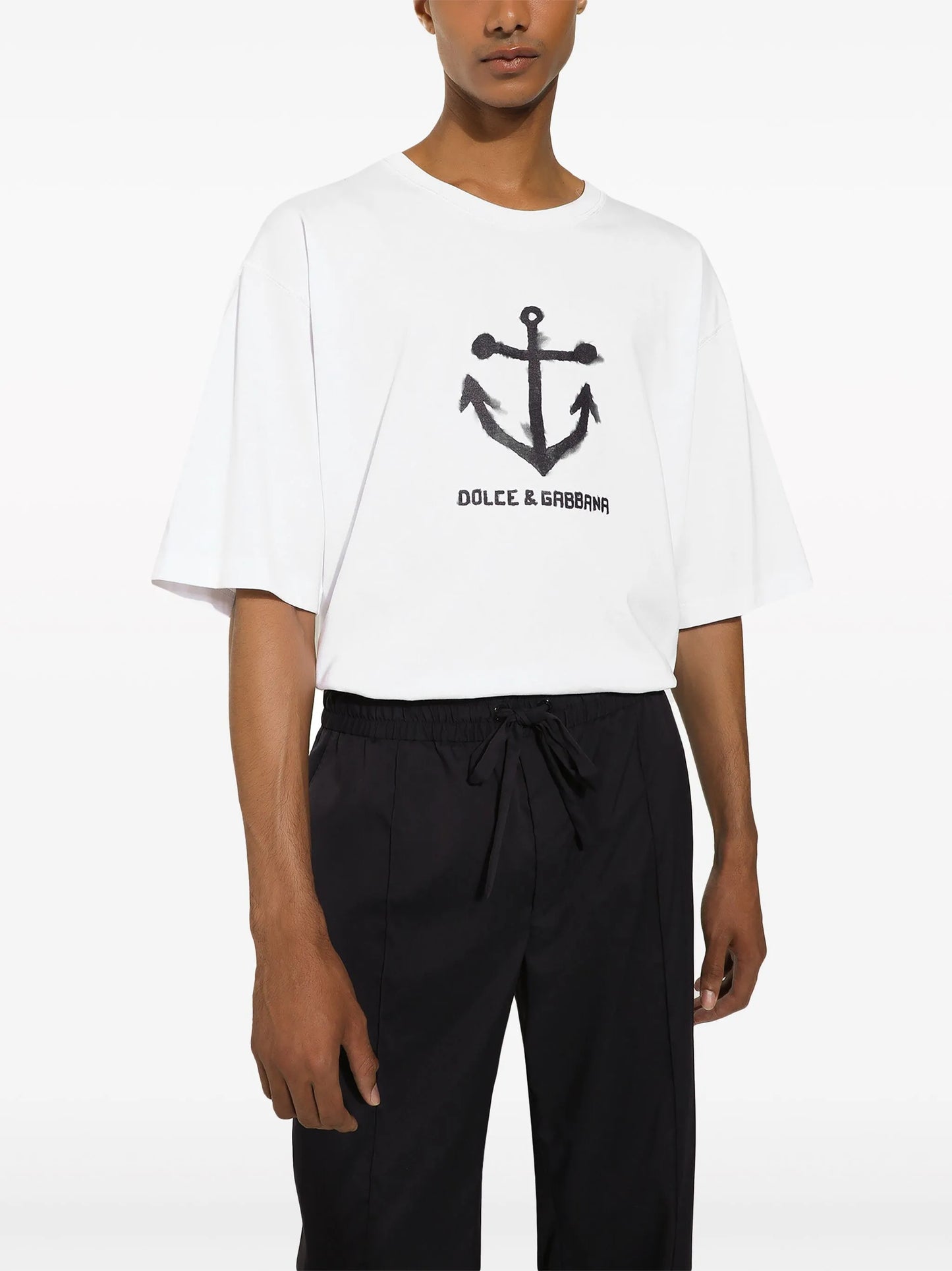 Marina-print cotton T-shirt