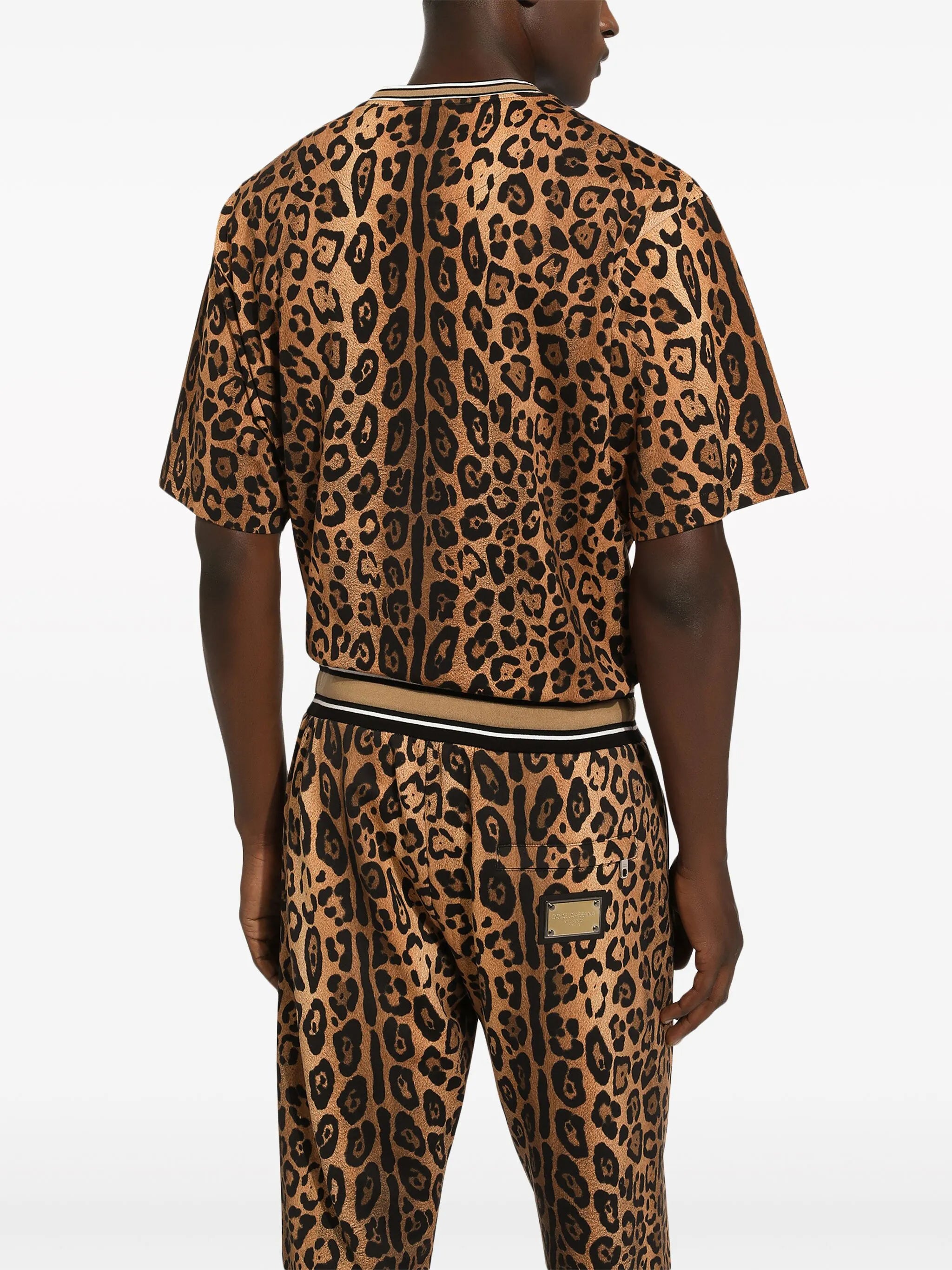leopard-print cotton T-shirt