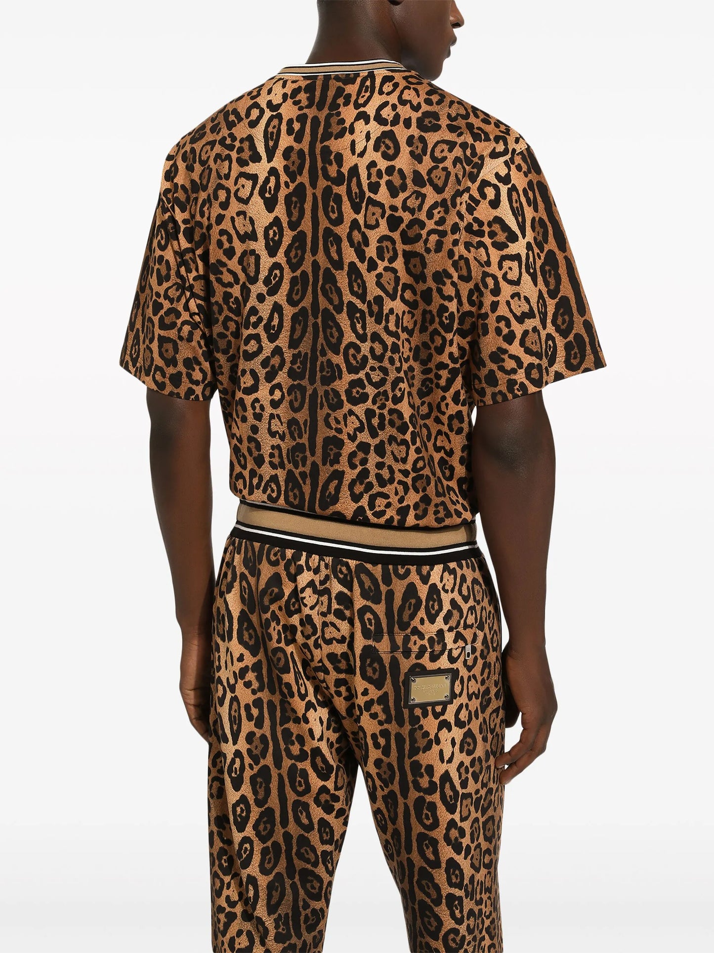 leopard-print cotton T-shirt
