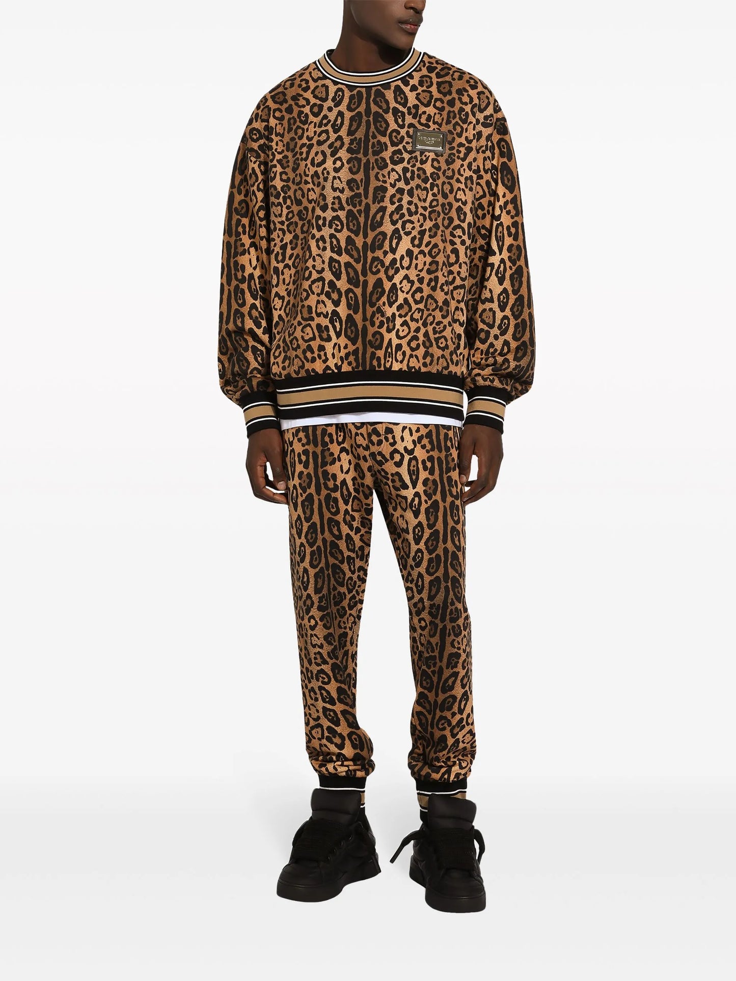 leopard-print cotton sweatshirt
