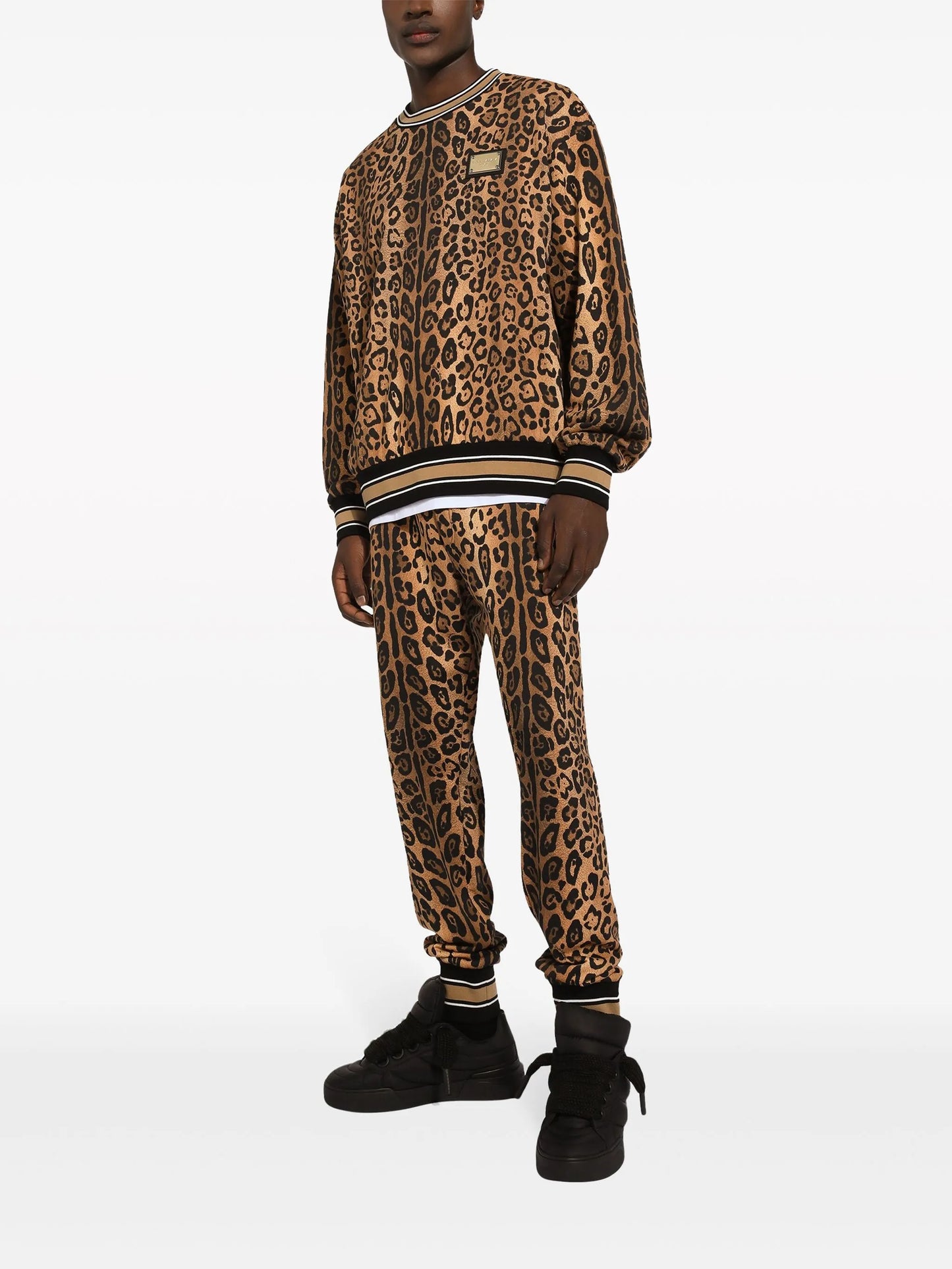 leopard-print cotton sweatshirt