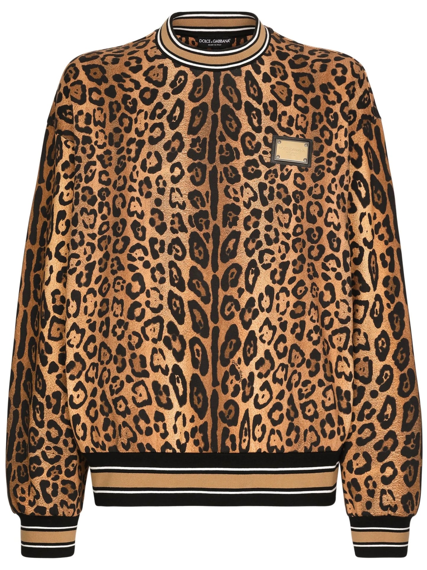 leopard-print cotton sweatshirt