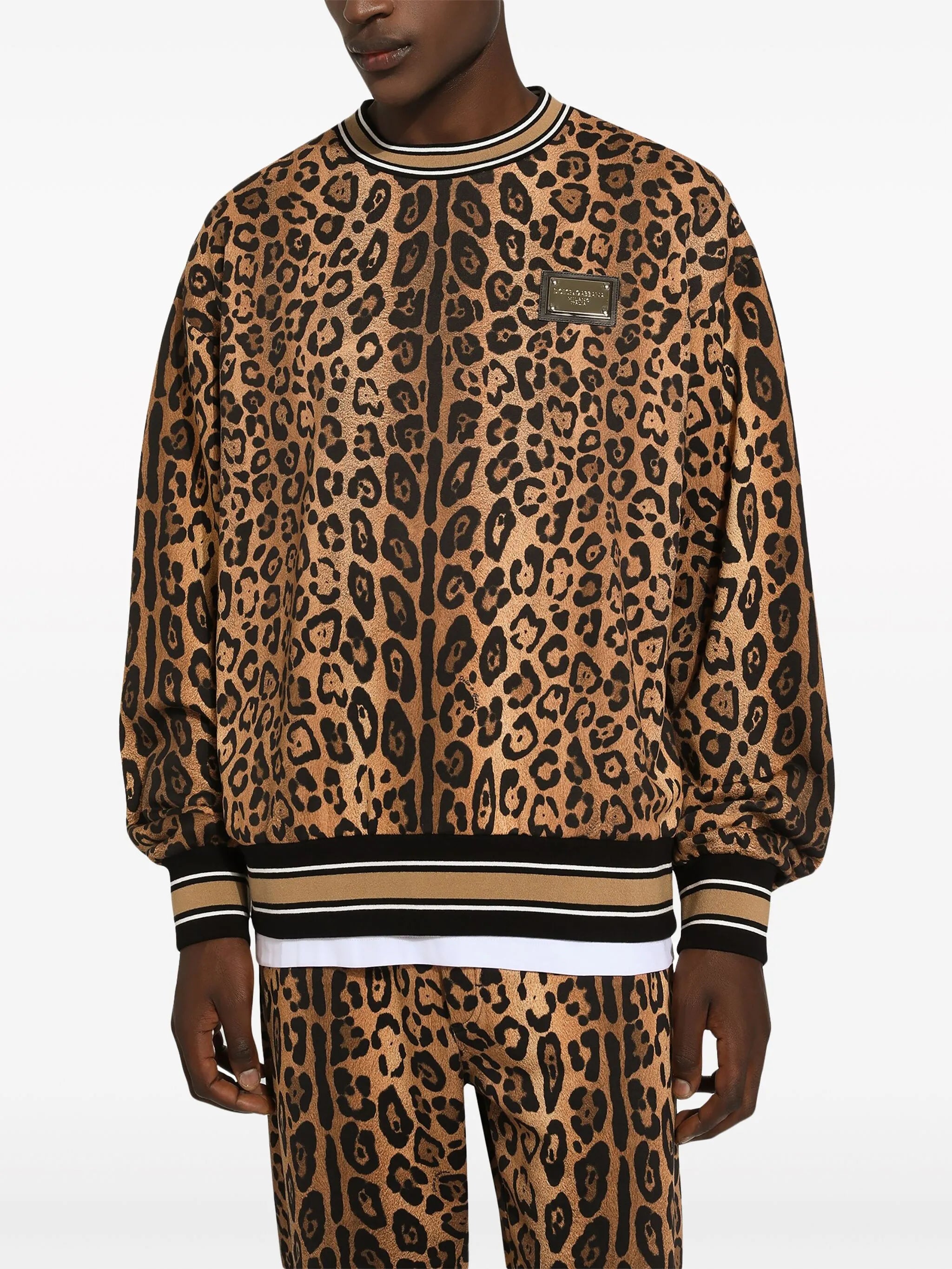 leopard-print cotton sweatshirt