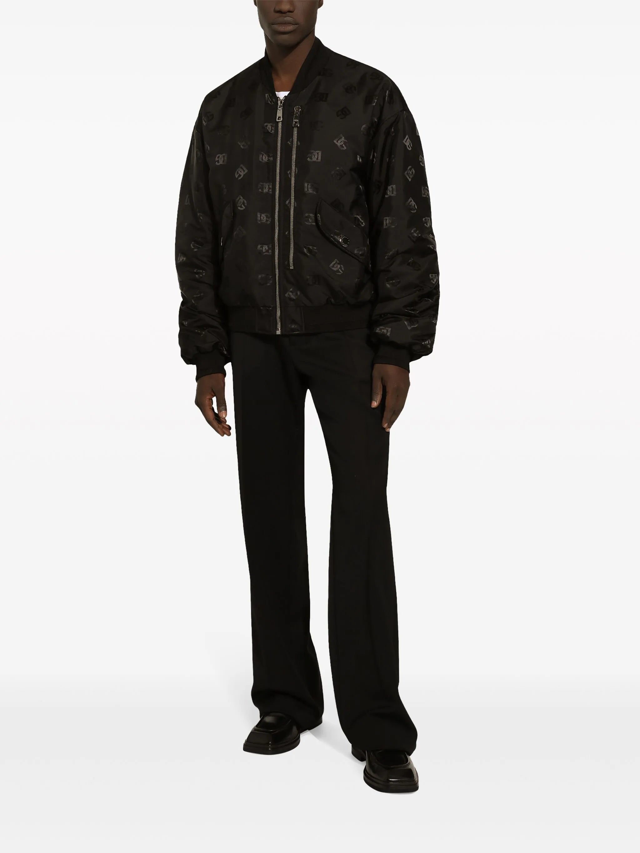 logo-tag satin bomber jacket