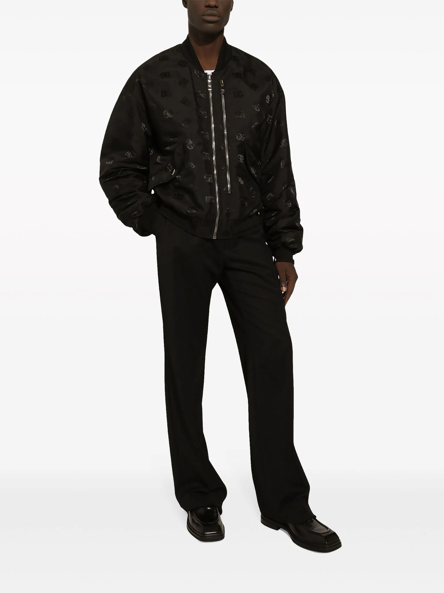 logo-tag satin bomber jacket