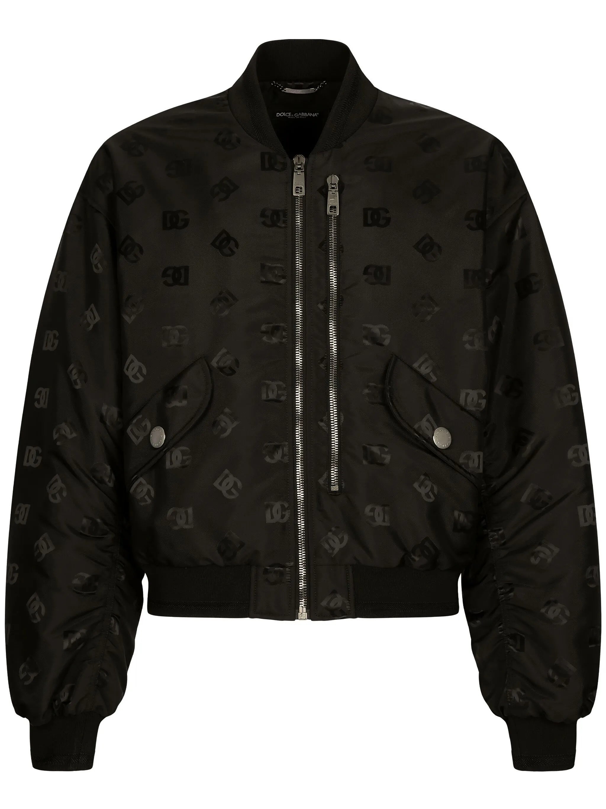 logo-tag satin bomber jacket