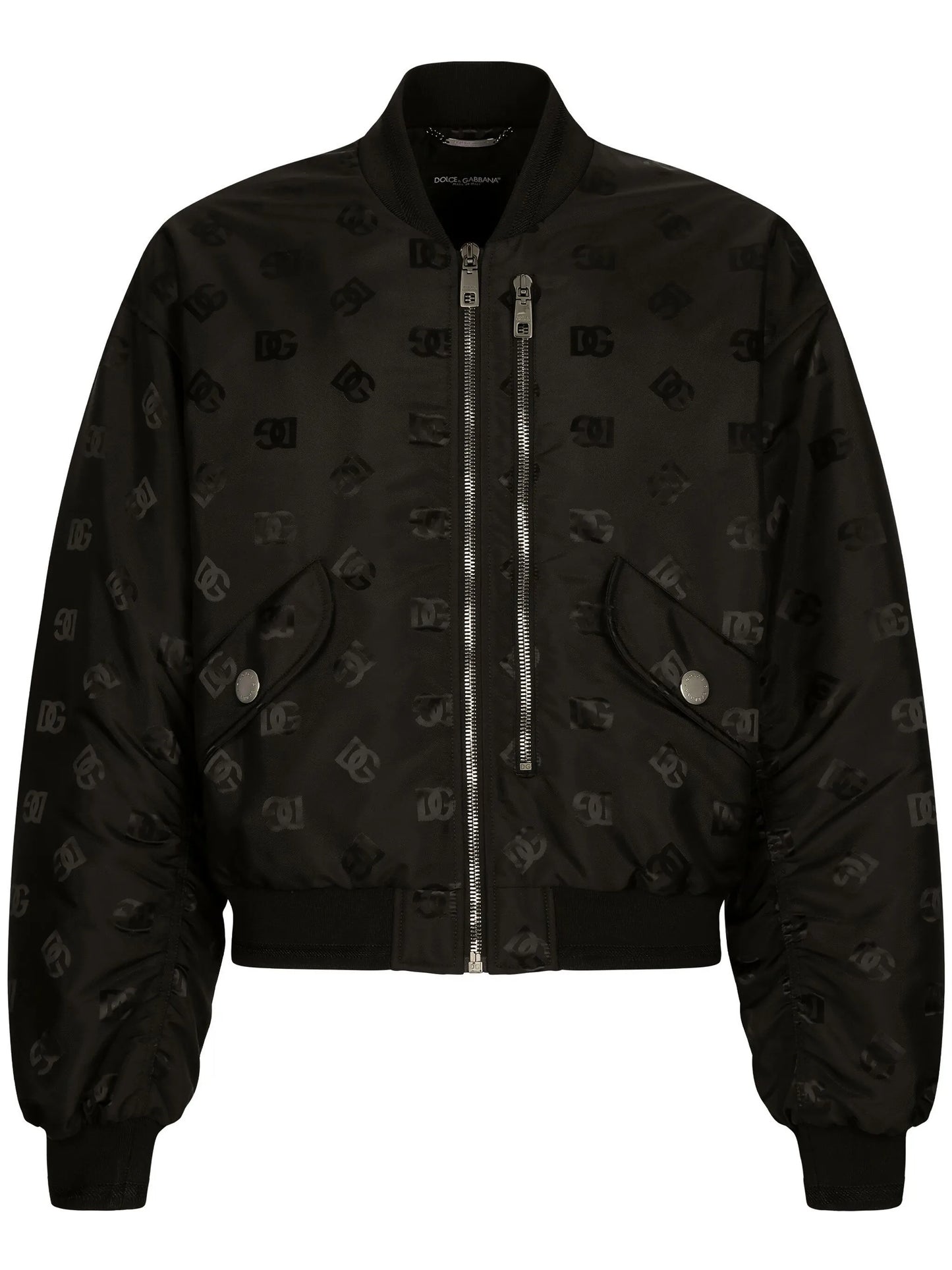 logo-tag satin bomber jacket