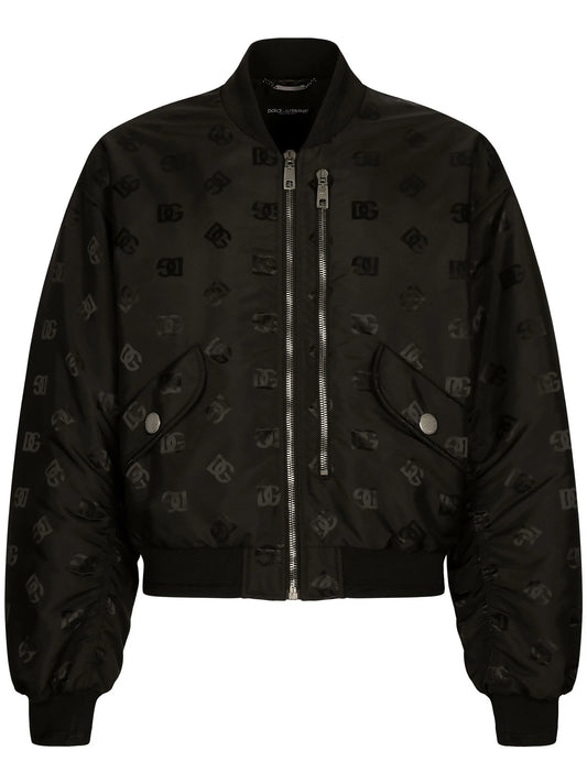 logo-tag satin bomber jacket