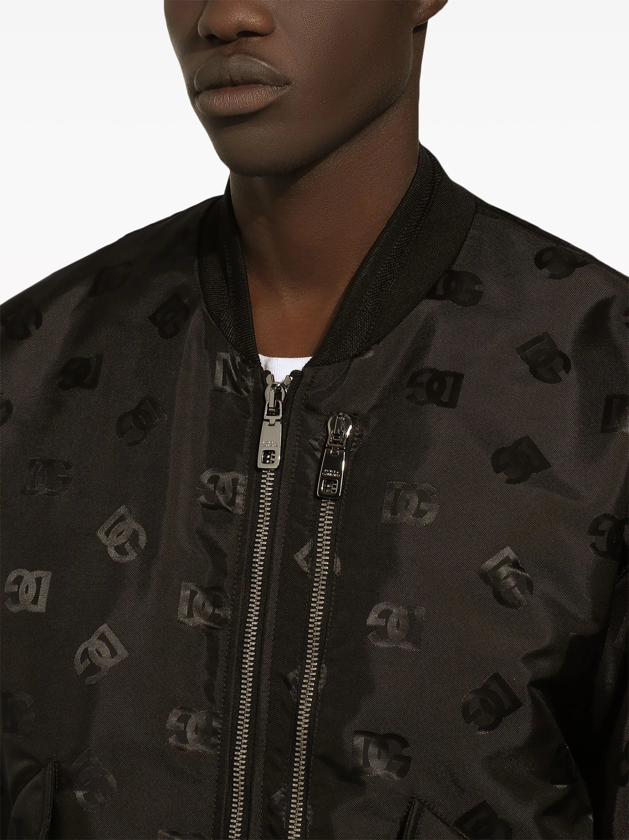 logo-tag satin bomber jacket