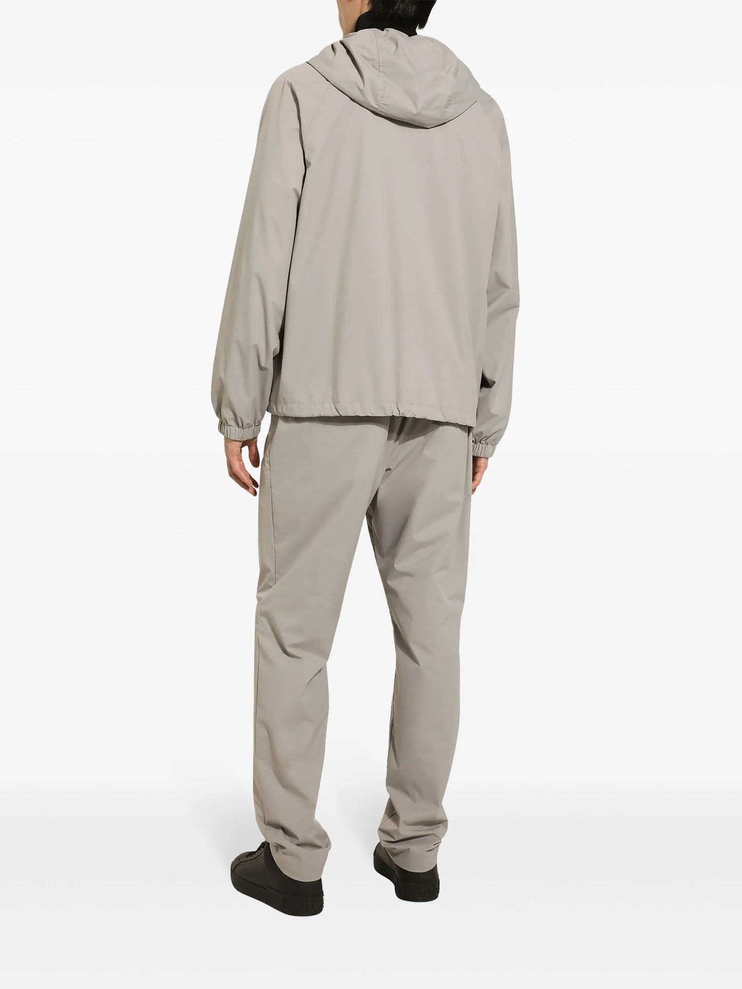 logo-plaque hooded jacket