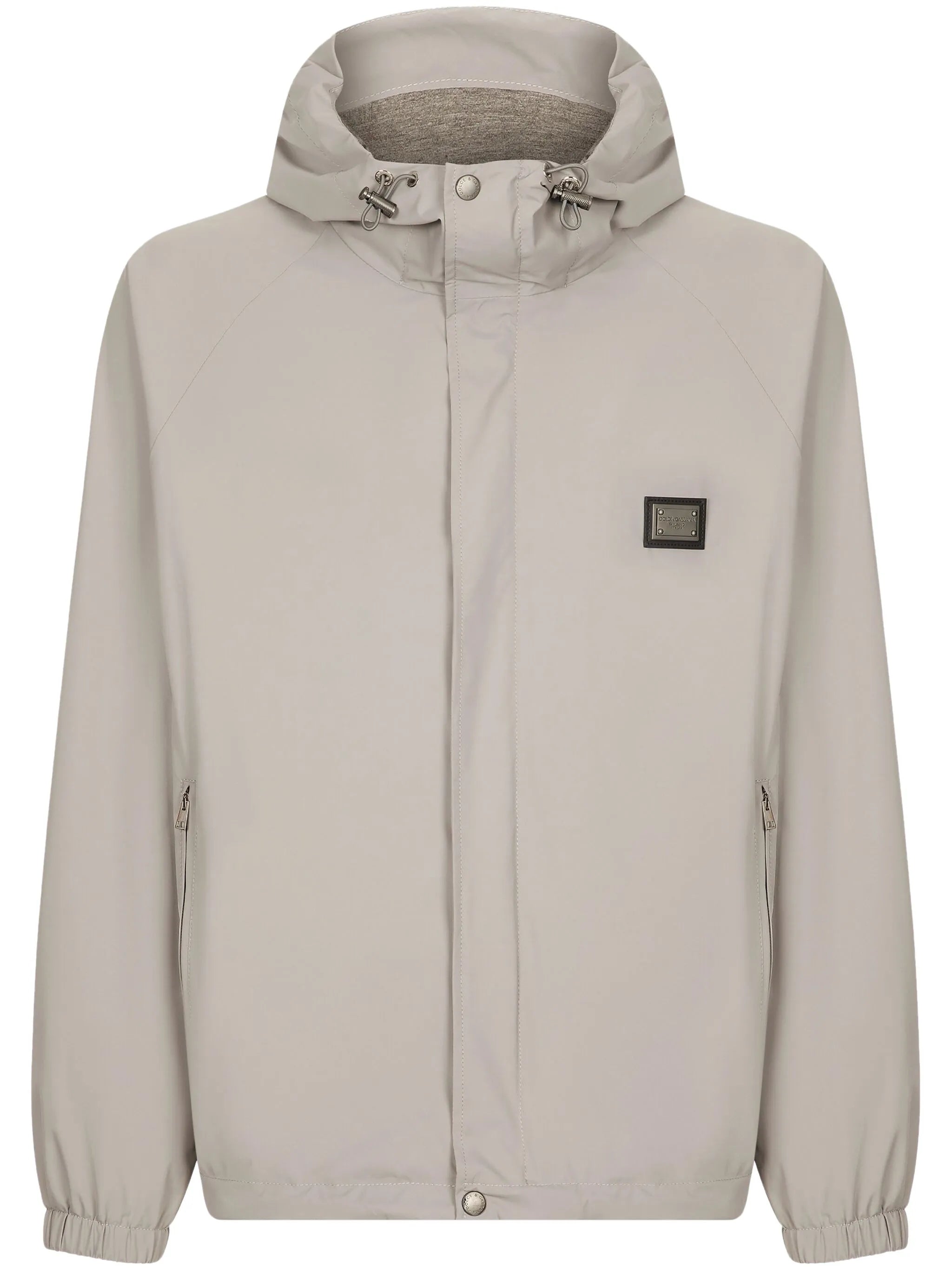 logo-plaque hooded jacket