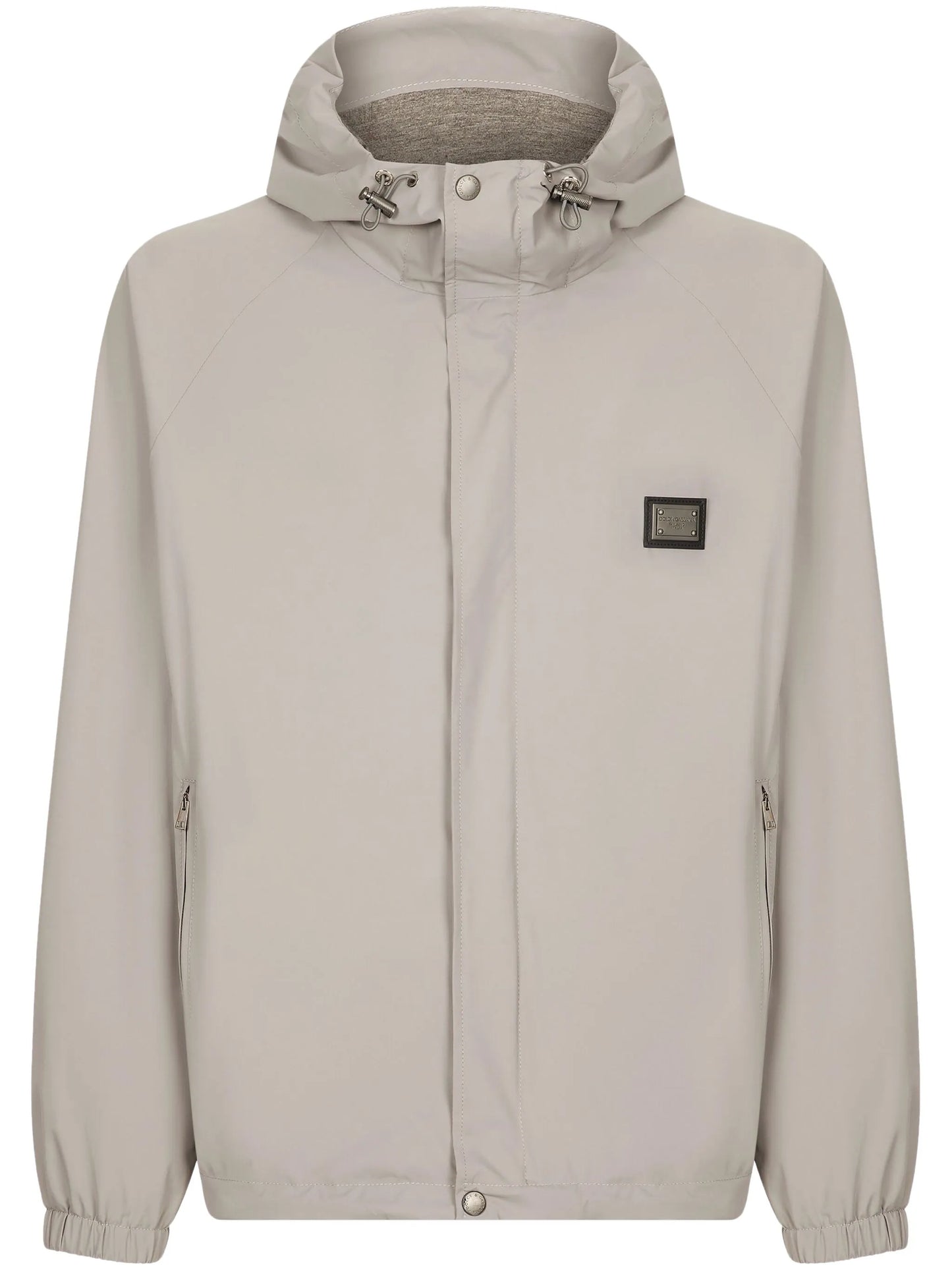 logo-plaque hooded jacket
