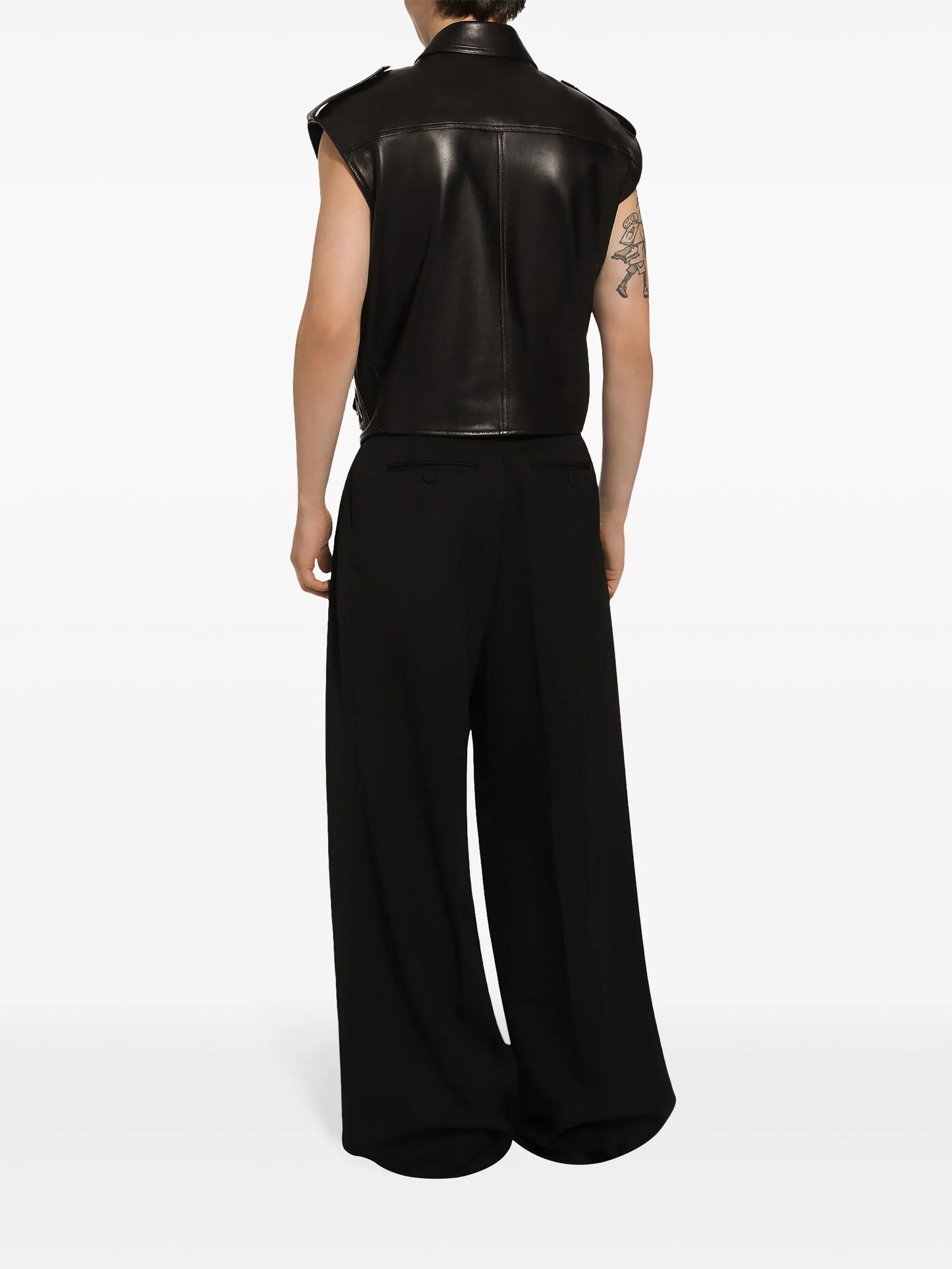 biker leather gilet
