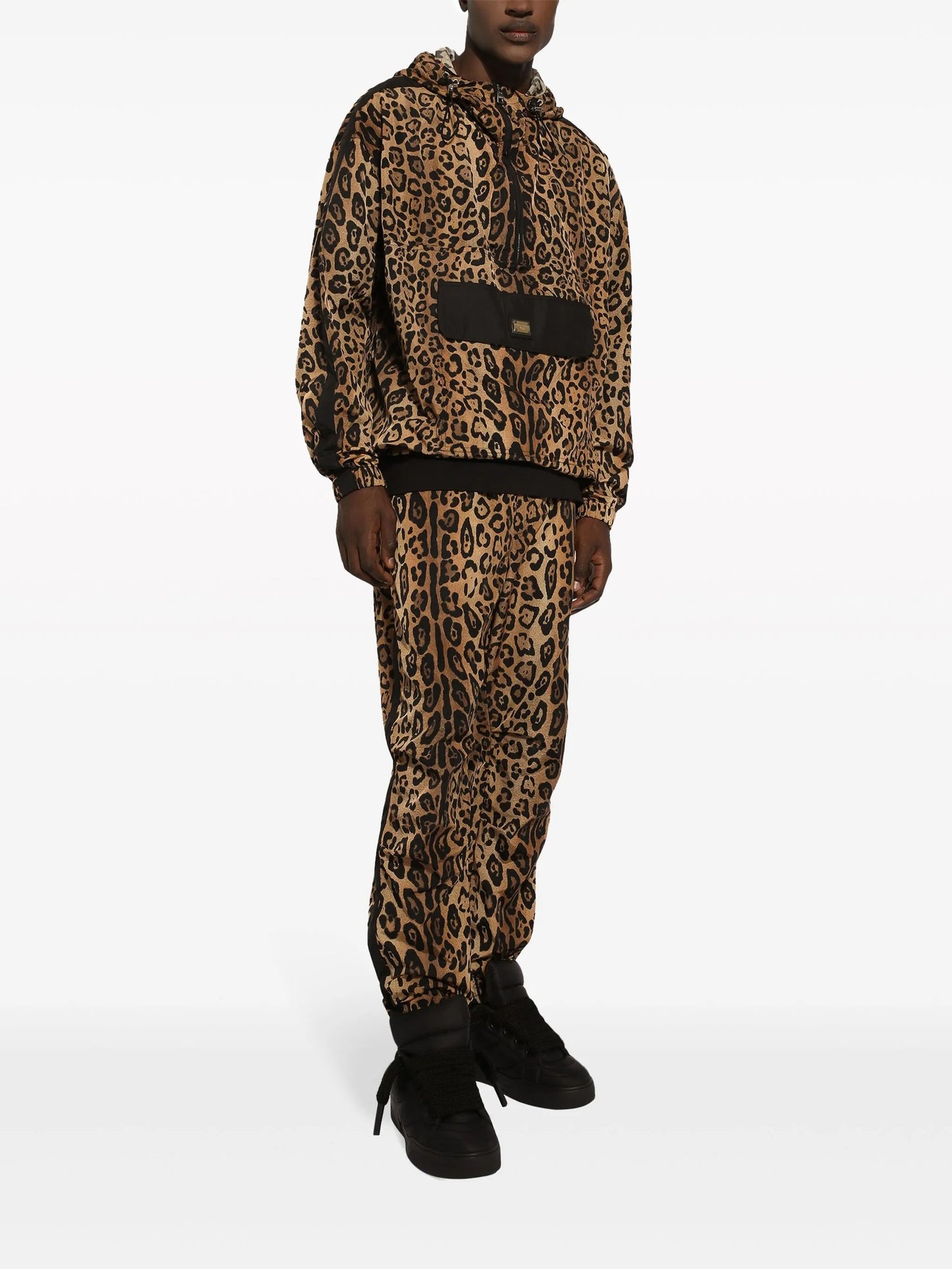 leopard-print hooded jacket