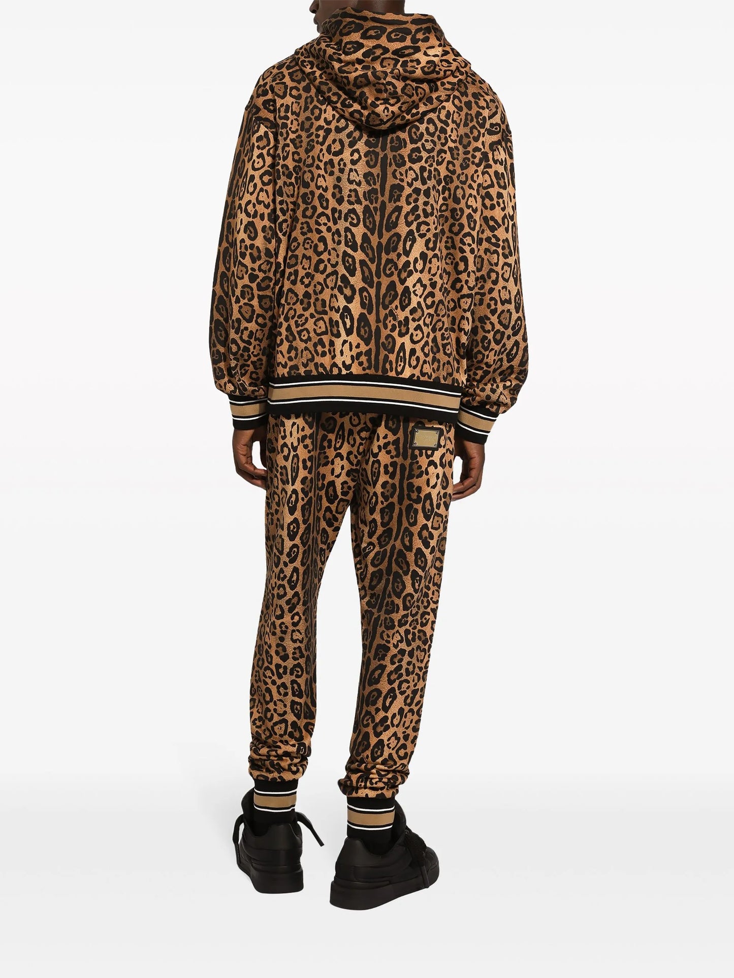 leopard-print cotton hoodie