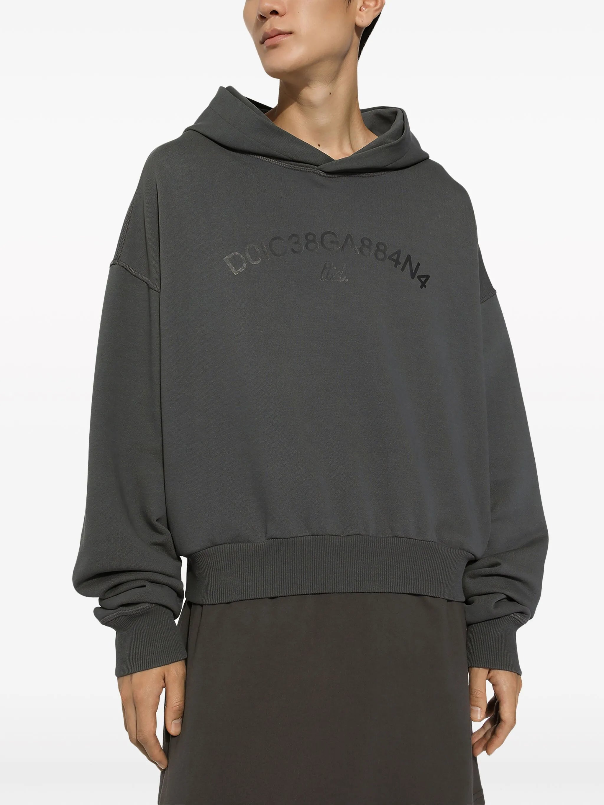 logo-print cotton hoodie