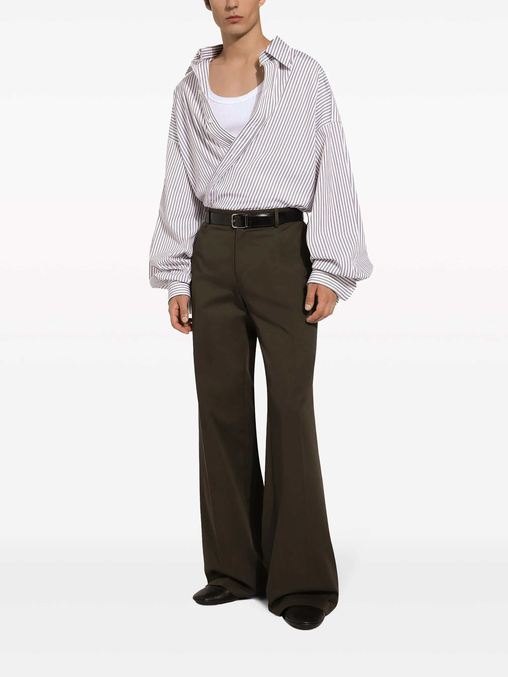 wide-leg cotton trousers