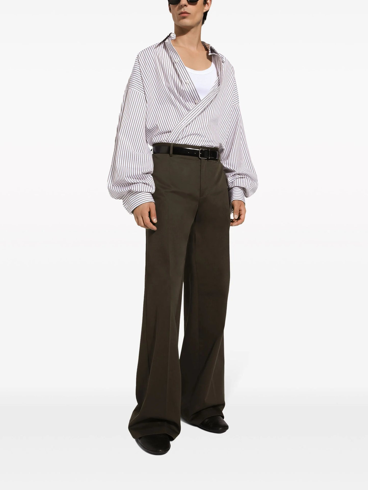wide-leg cotton trousers