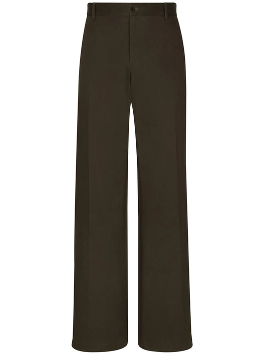 wide-leg cotton trousers