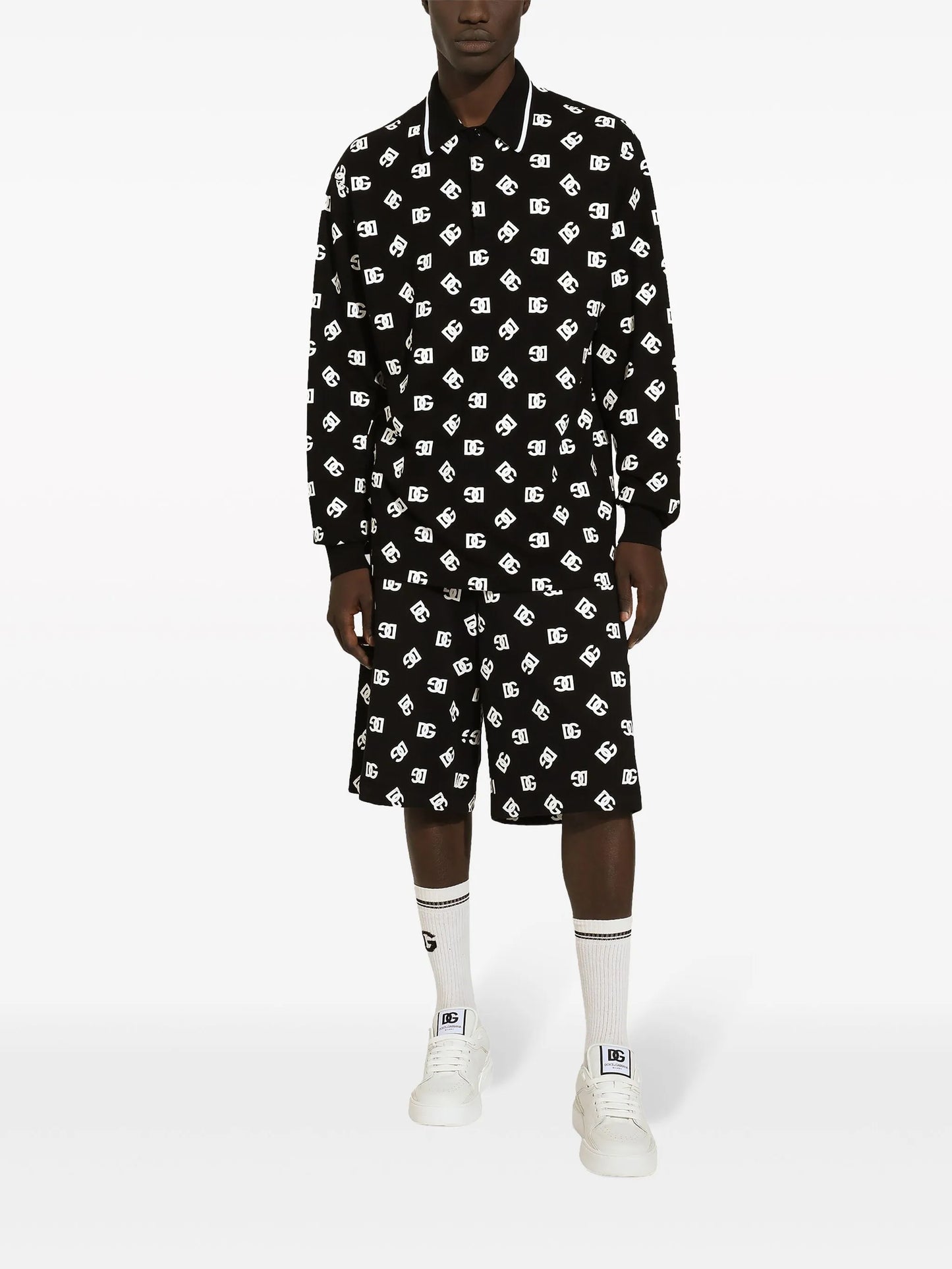 logo-print cotton track shorts
