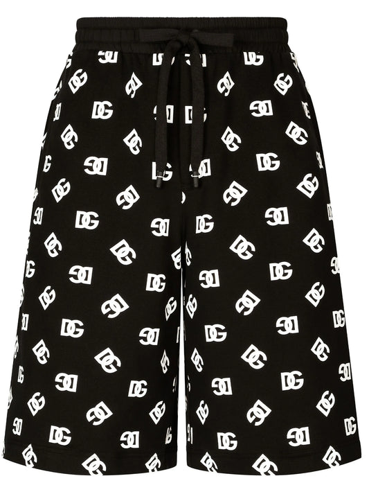 logo-print cotton track shorts